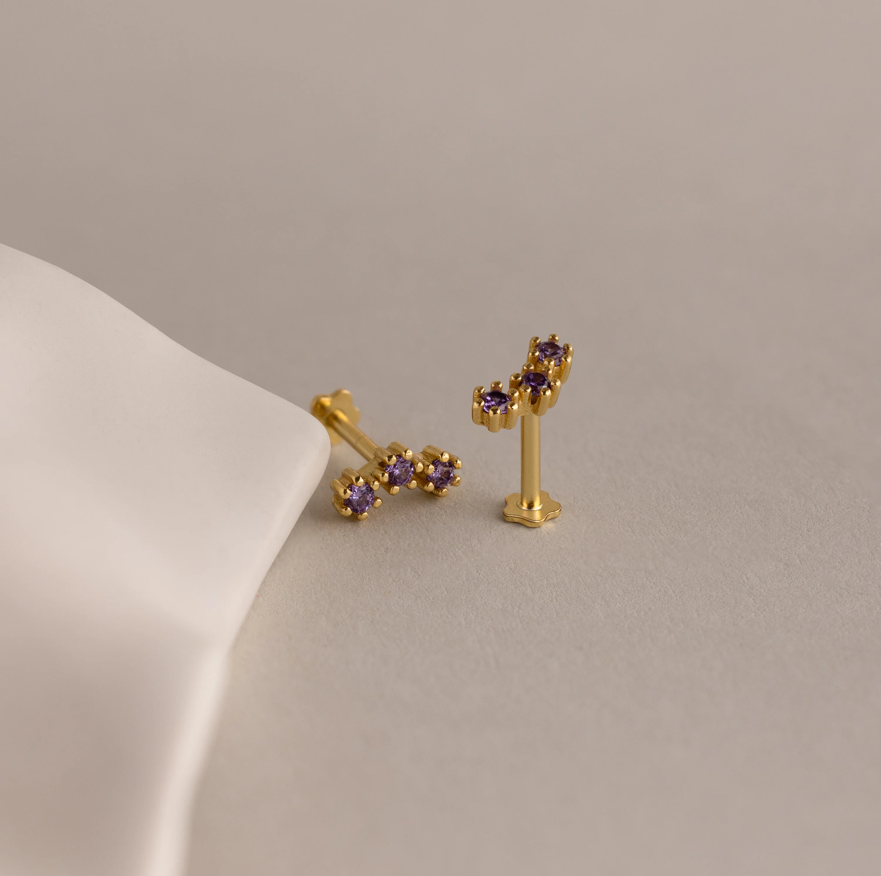 Amethyst Cluster Flatback Studs - Image 3