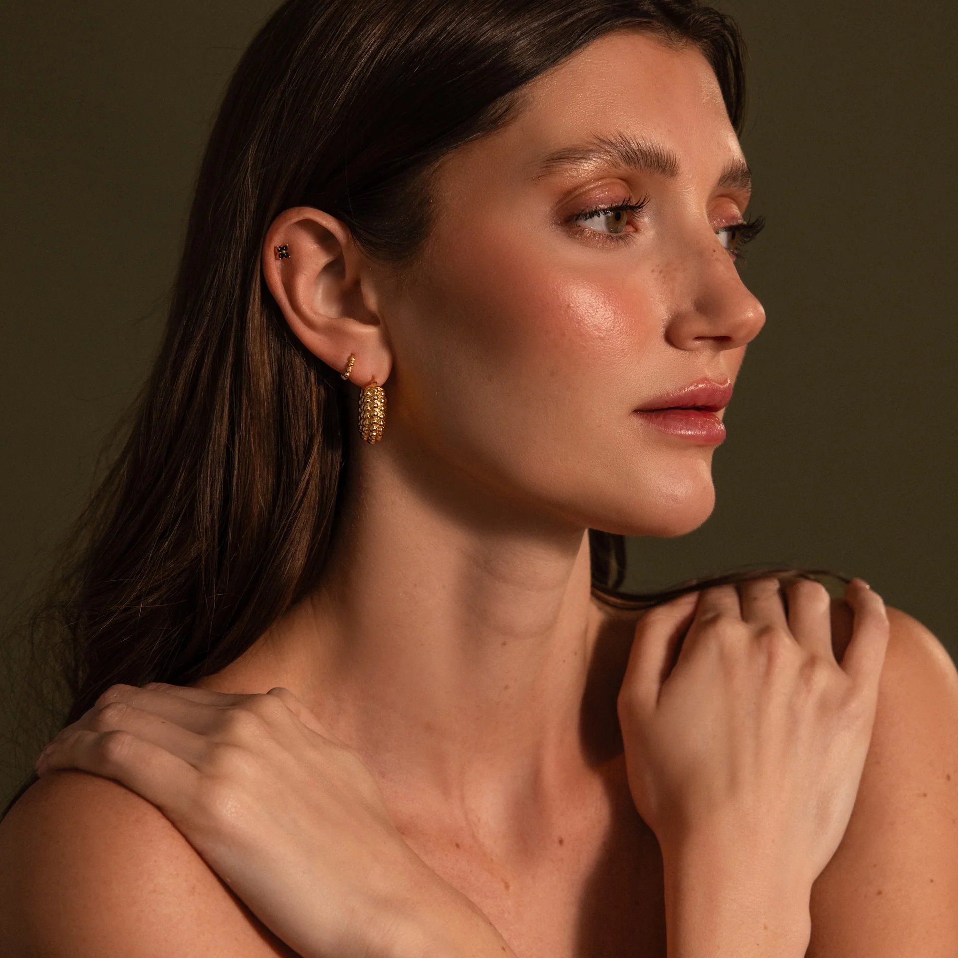 Beaded Dome Hoops - Image 6
