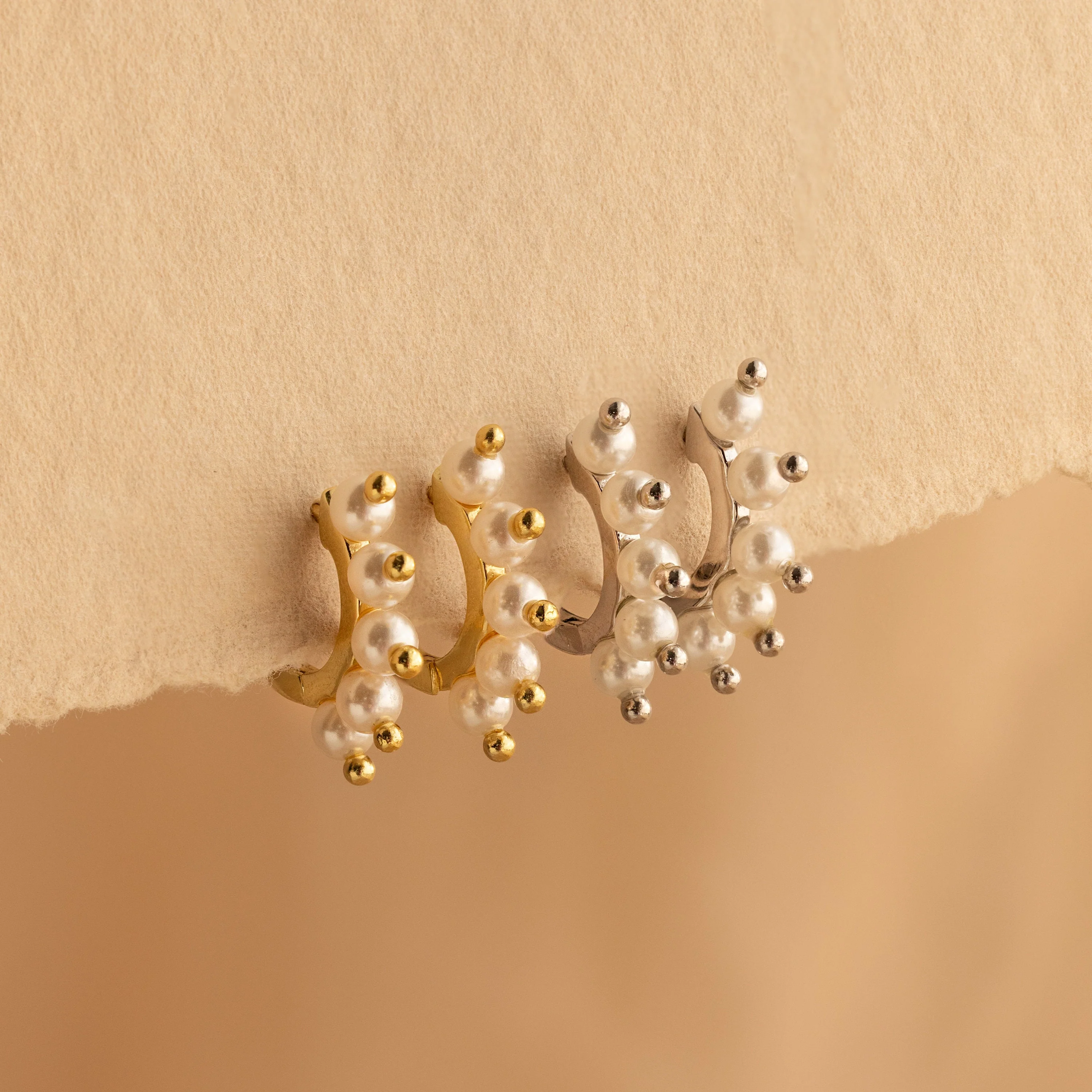Beaded Pearl Huggies - Image 3
