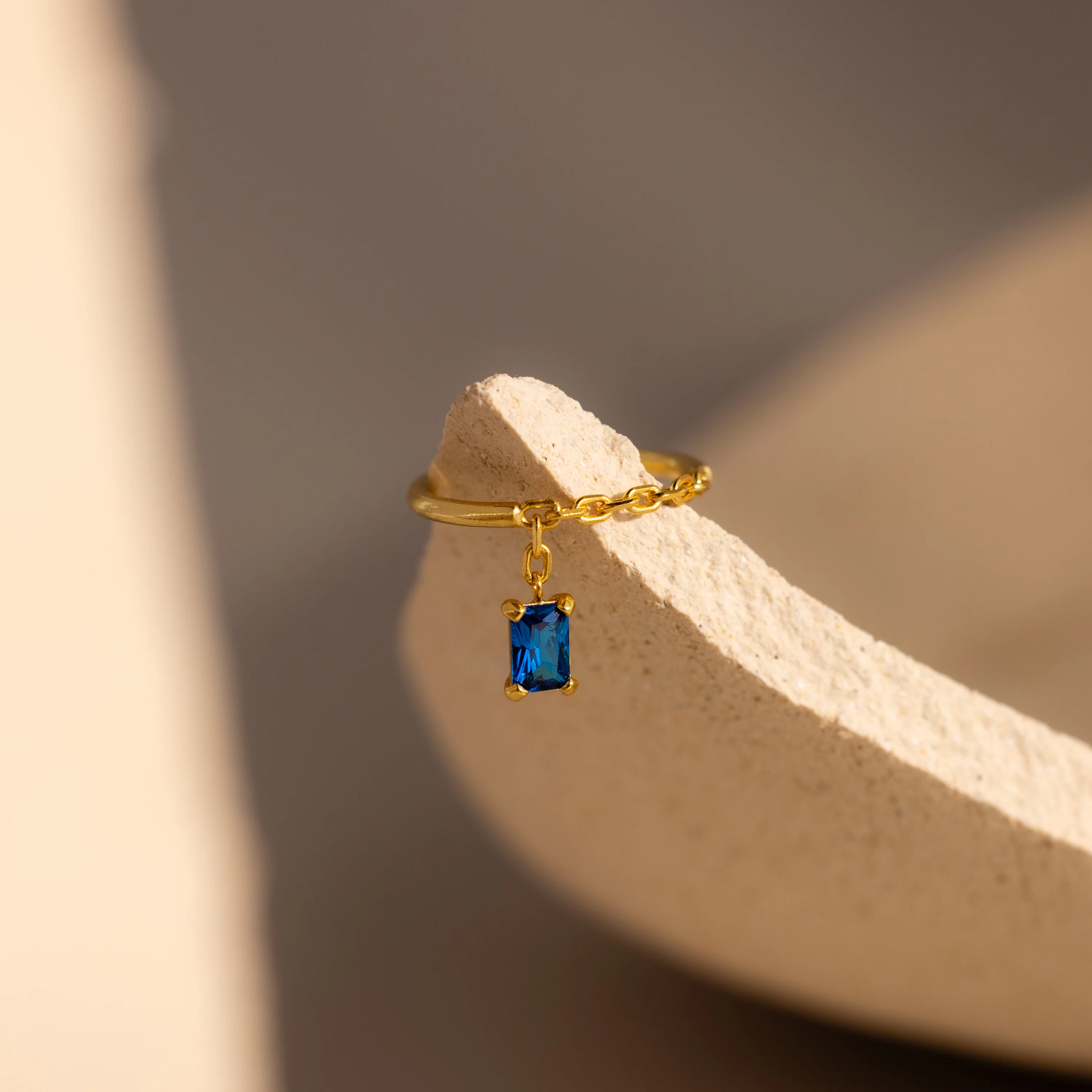 Birthstone Drop Chain Ring - Image 4