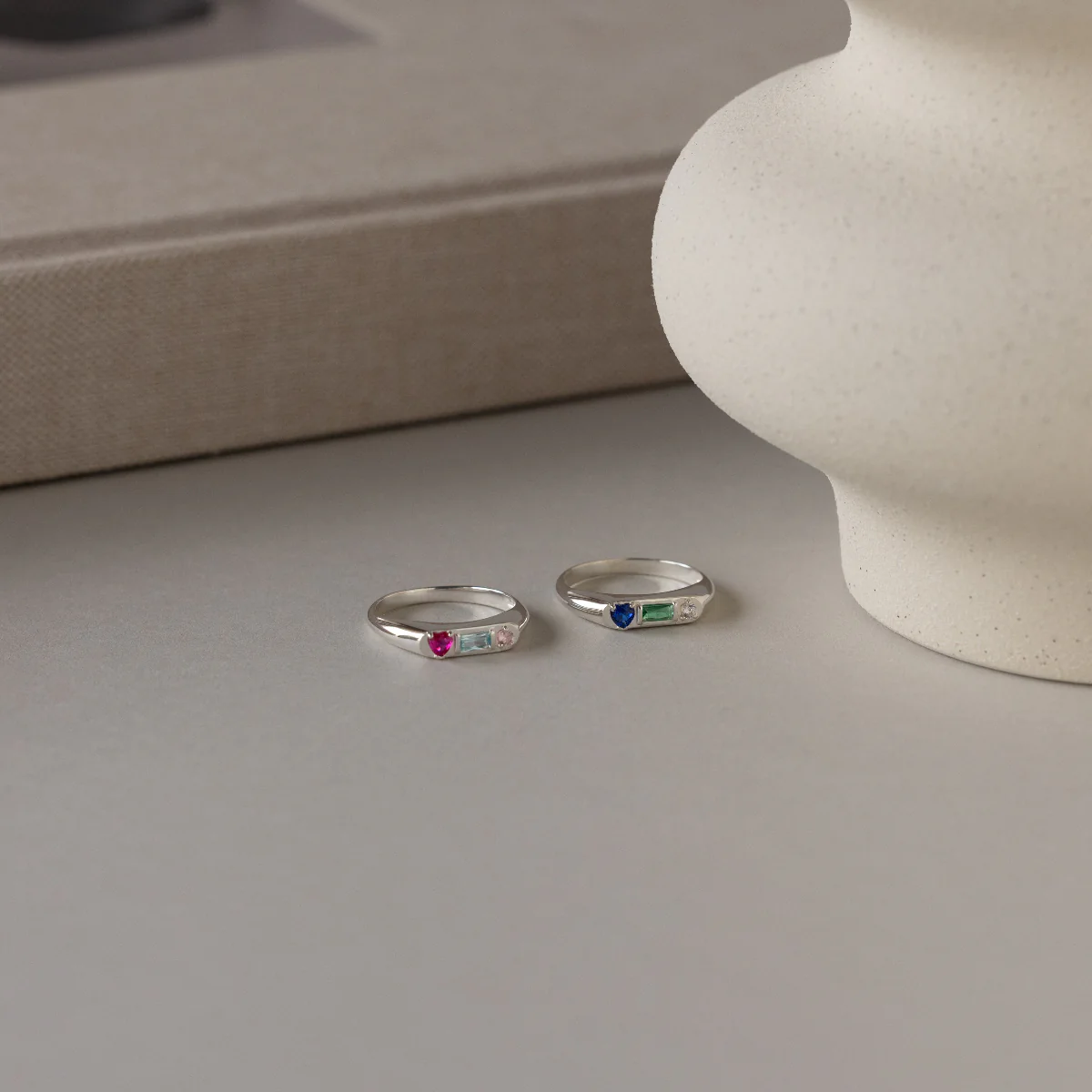 Bold Birthstone Signet Ring in Silver - Image 3