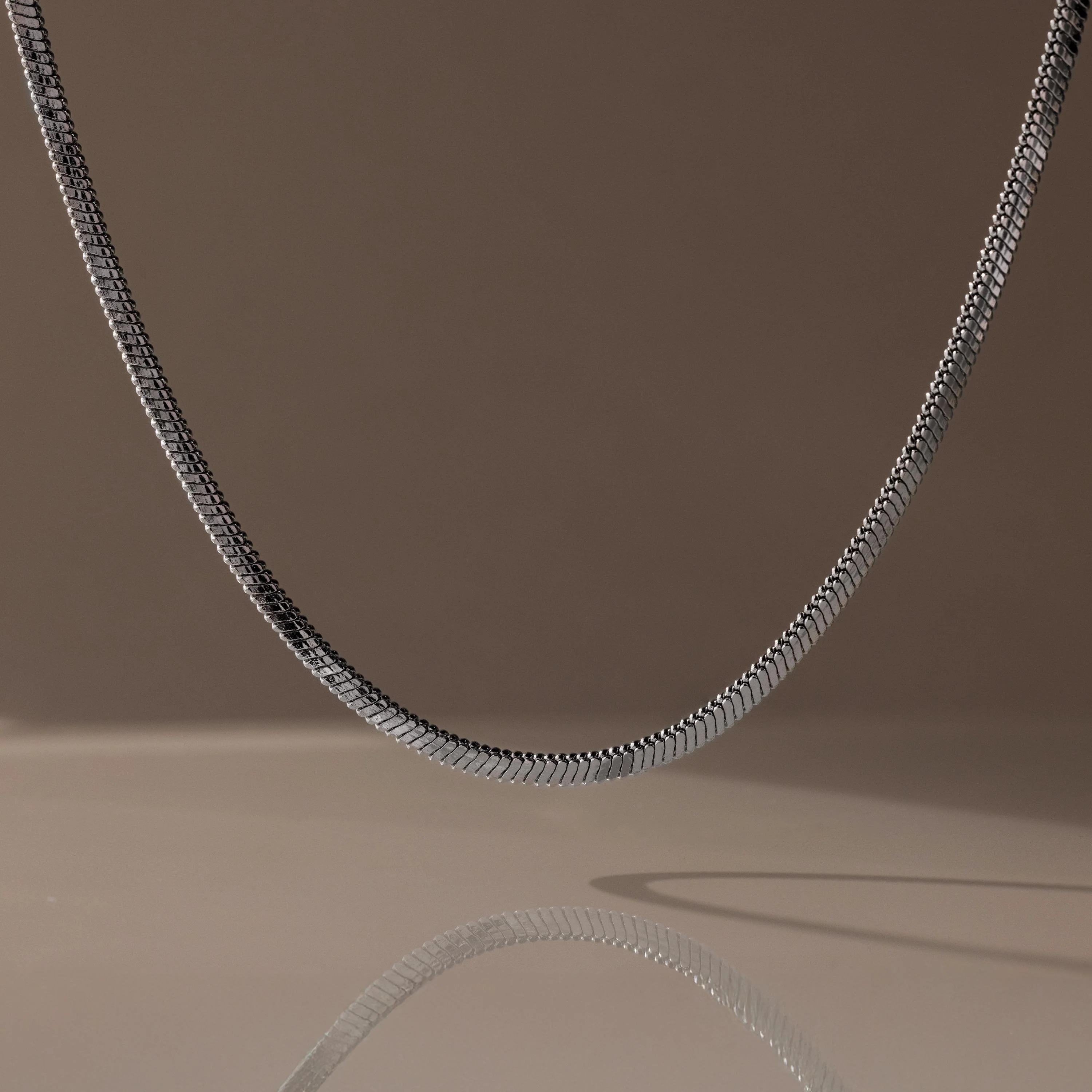 Bold Snake Chain Necklace in Silver