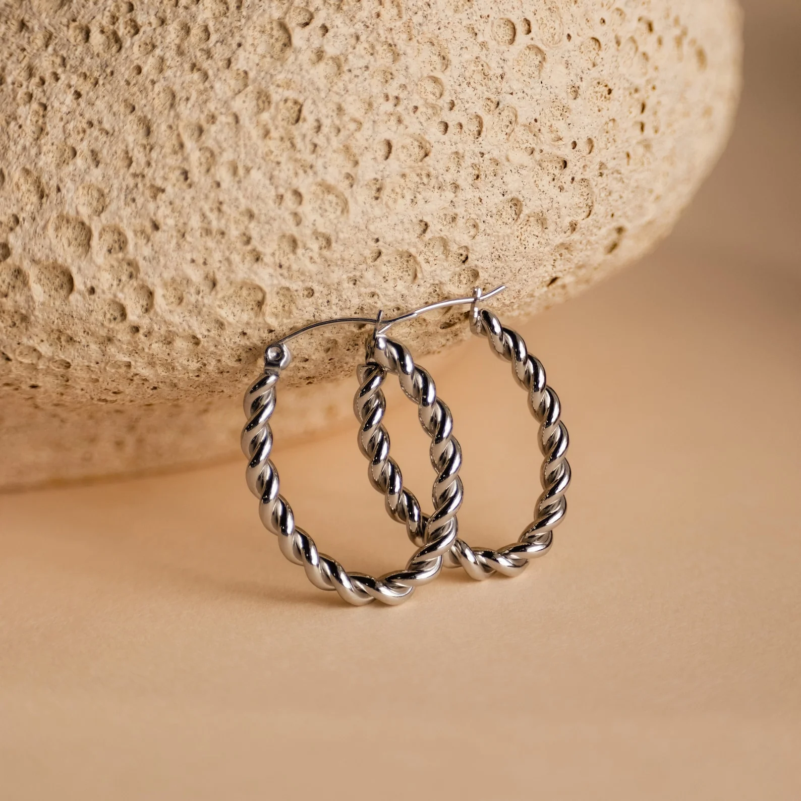 Bold Twisted Hoops - Image 2