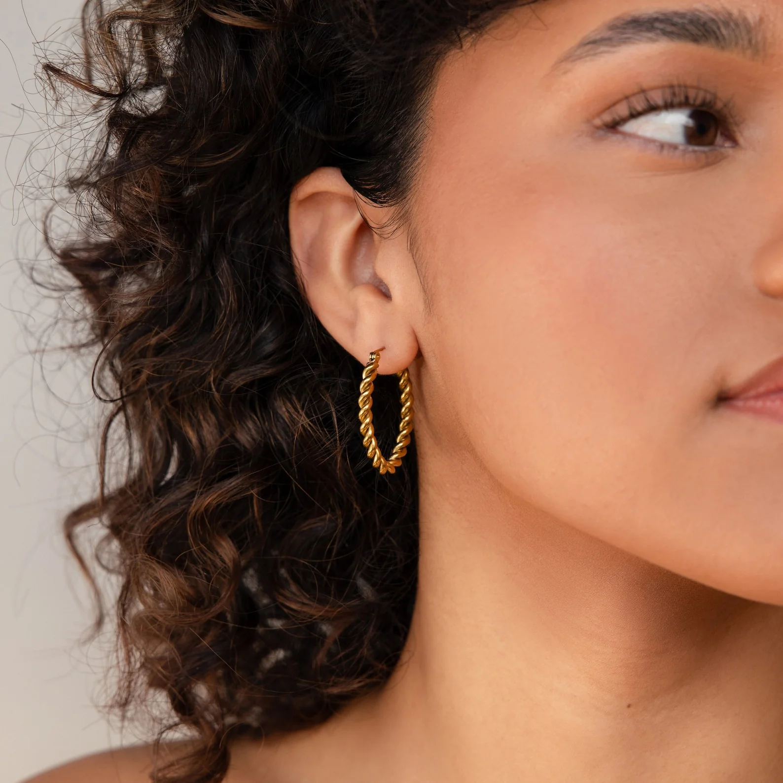 Bold Twisted Hoops - Image 3
