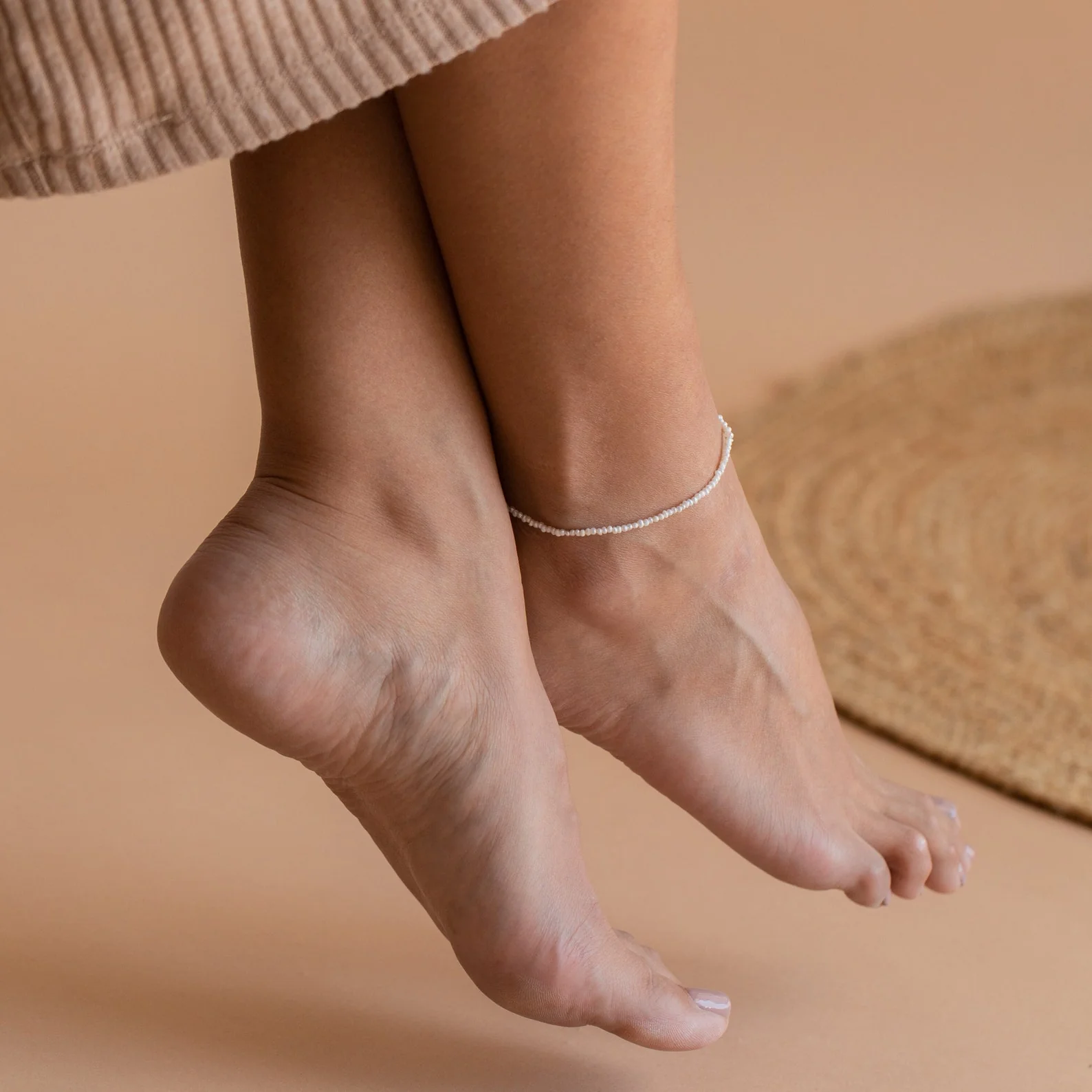 Brinley Pearl Anklet in Silver - Image 4