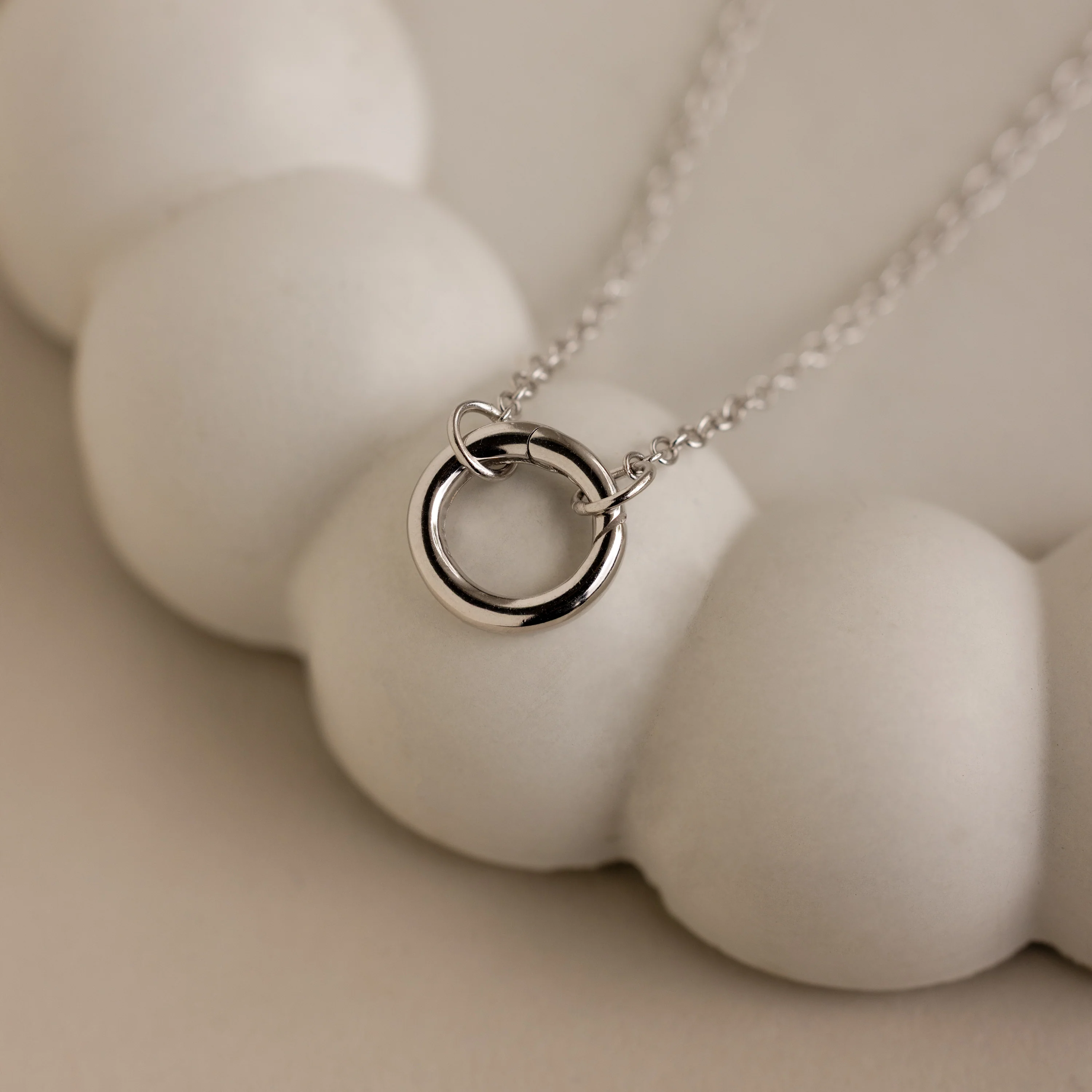 Cable Circle Charm Necklace - Image 6