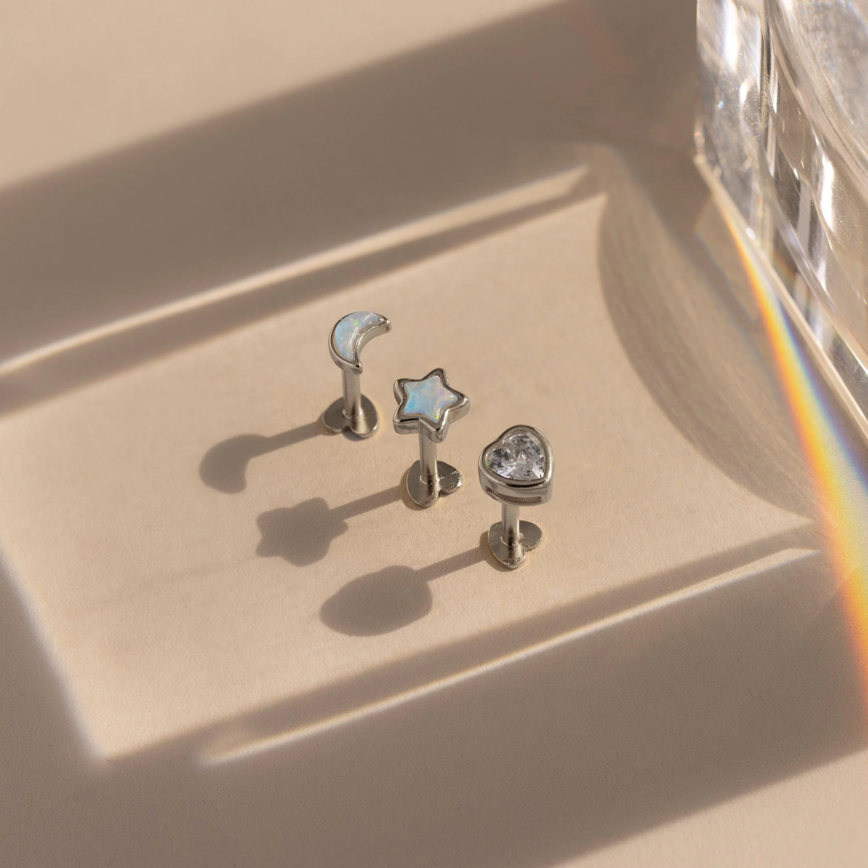Celestial Flat Back Stud Set in Silver