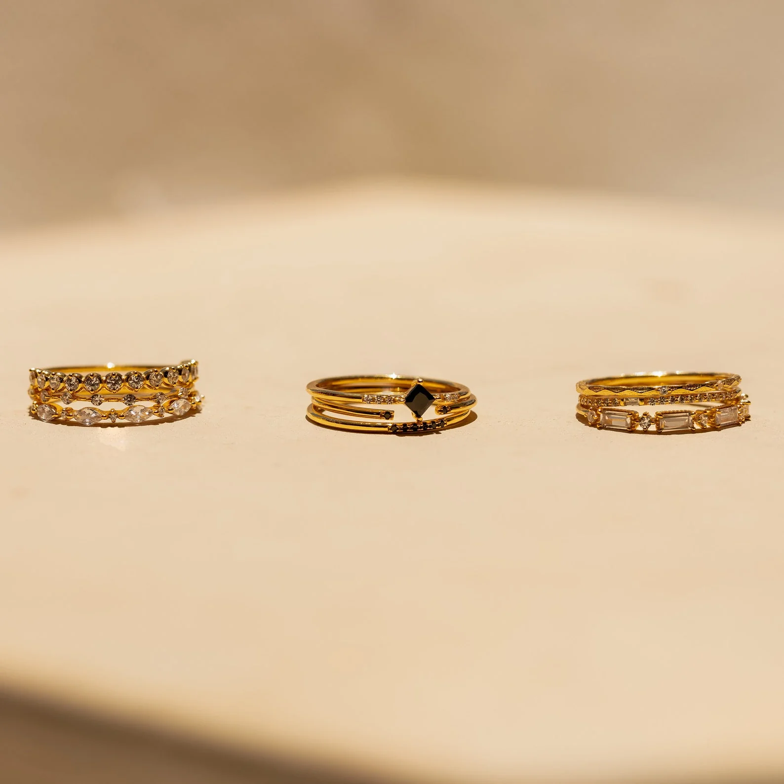 Crystal Stacking Ring Set in Silver - Image 4