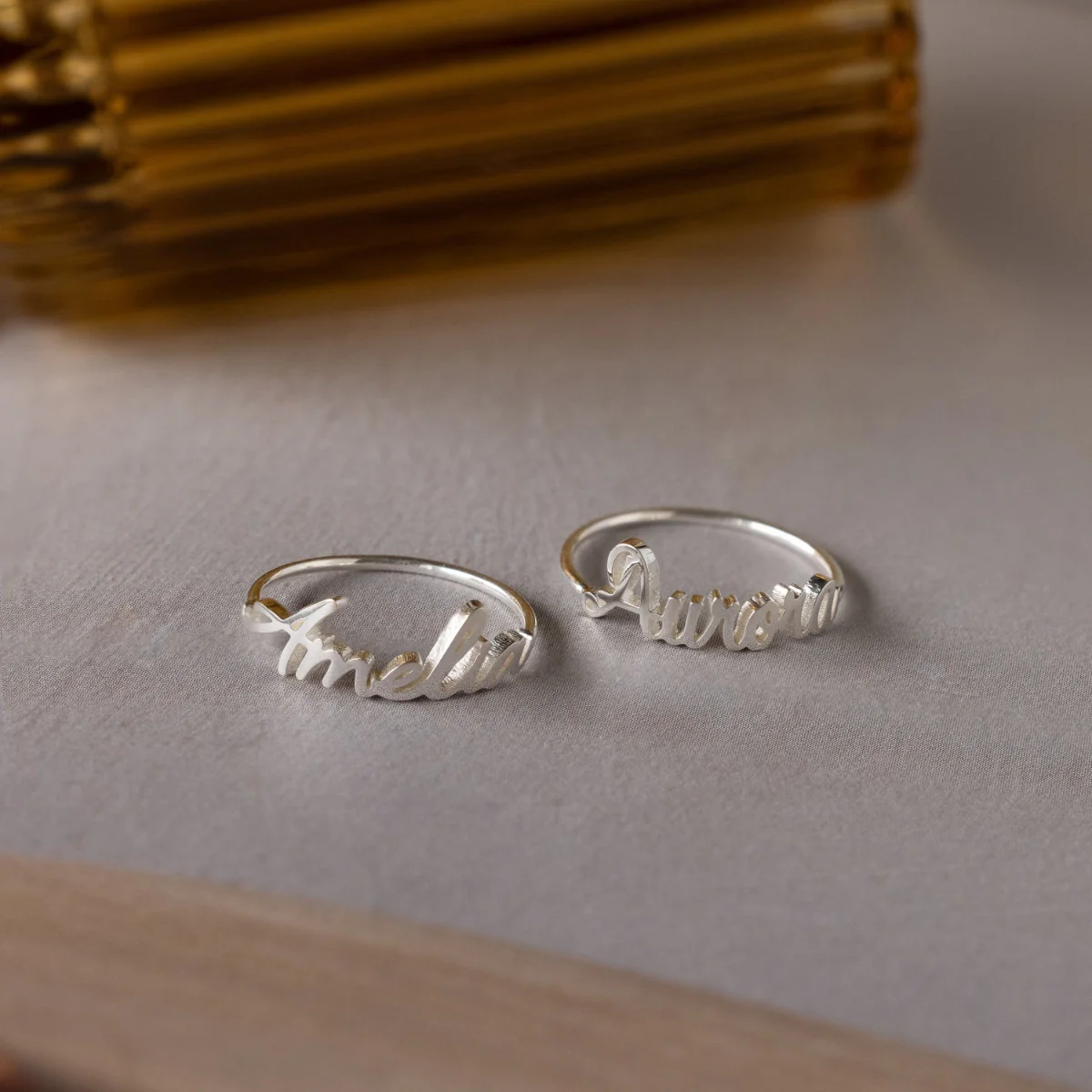 Grace Script Name Ring in Silver