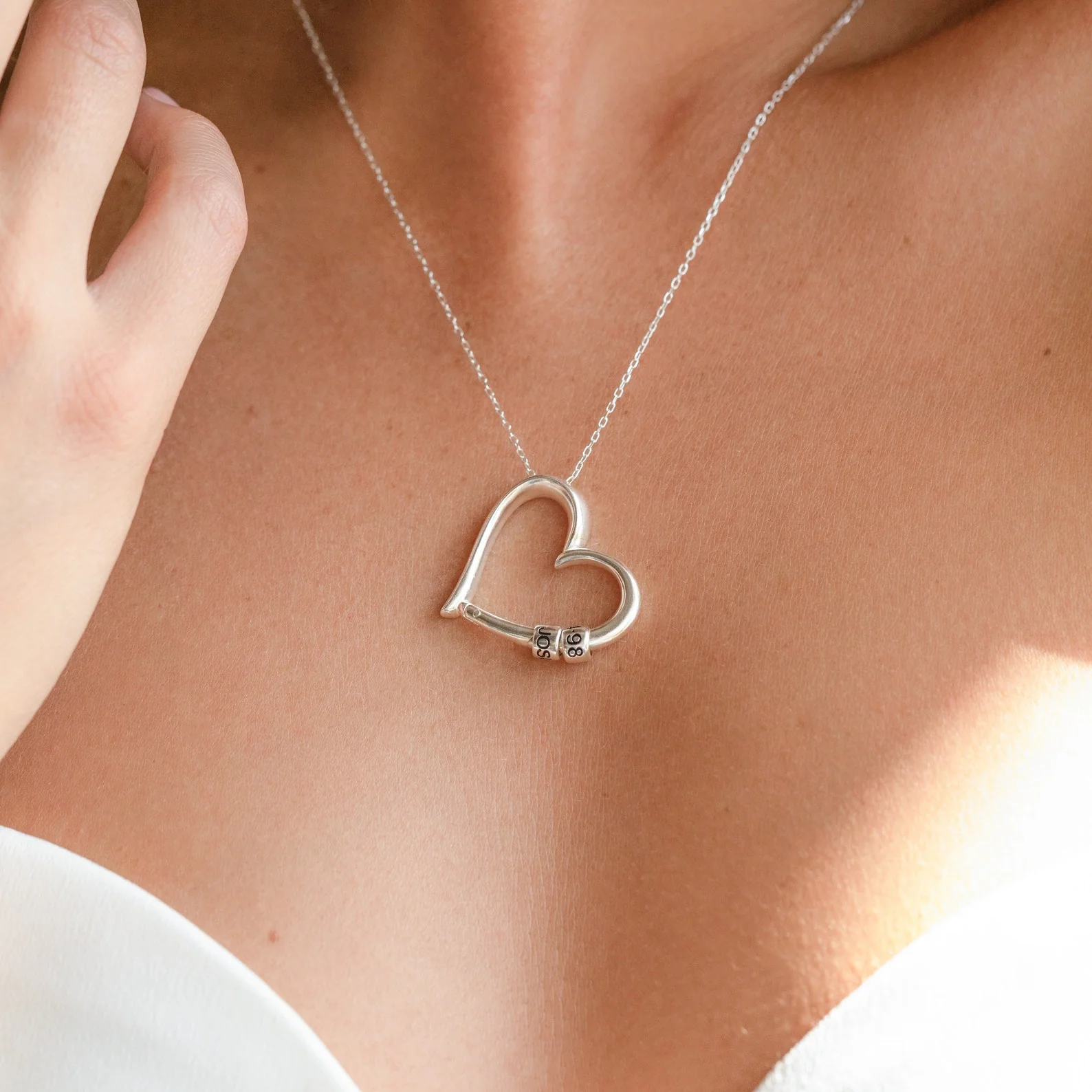 Custom Bead Heart Necklace - Image 6