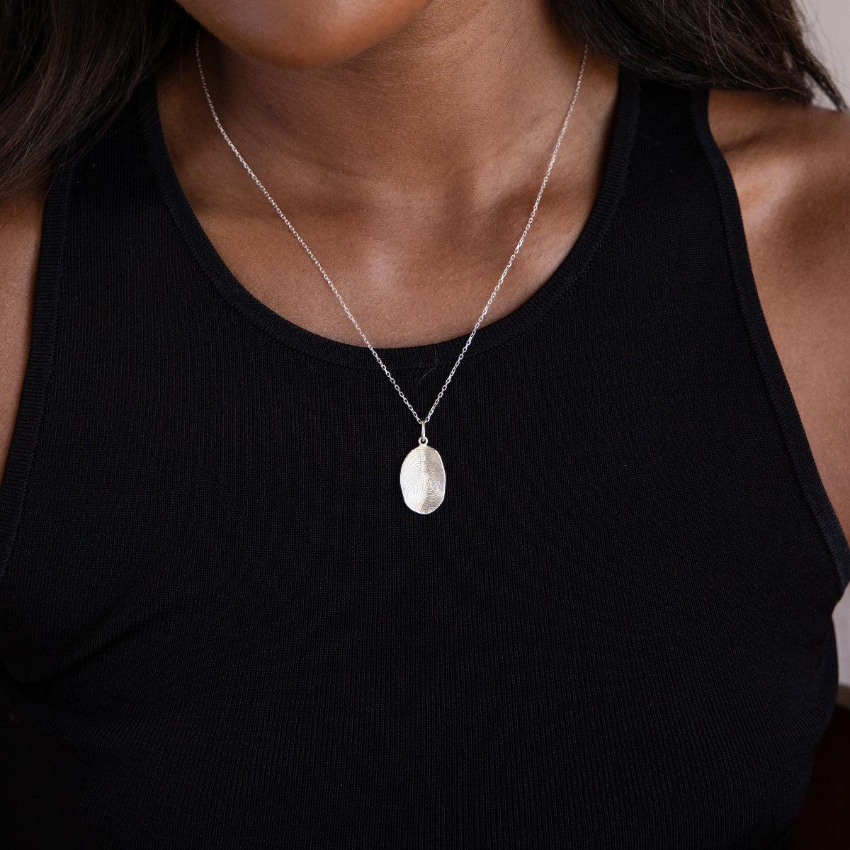 Custom Fingerprint Necklace in Silver - Image 2