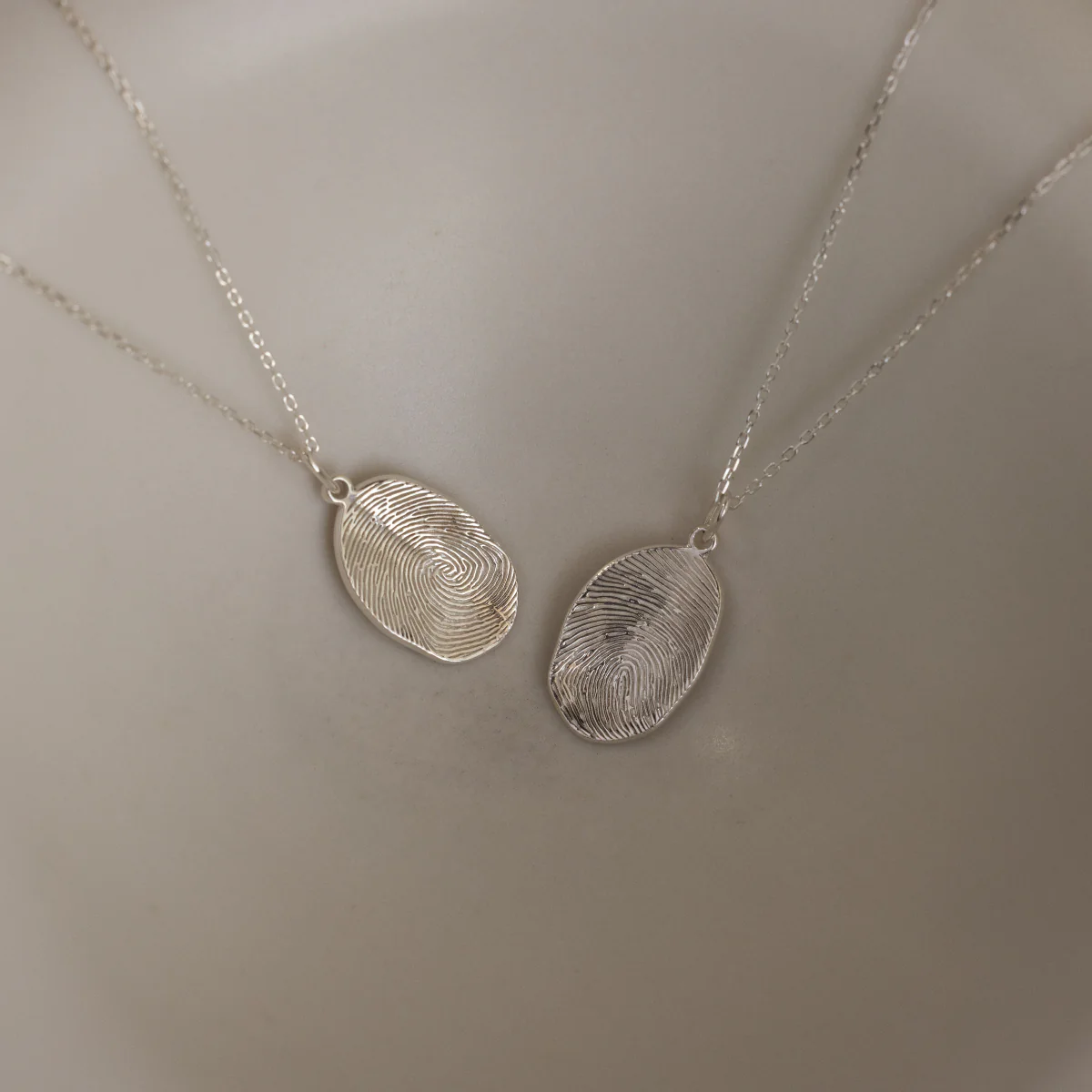 Custom Fingerprint Necklace in Silver - Image 4