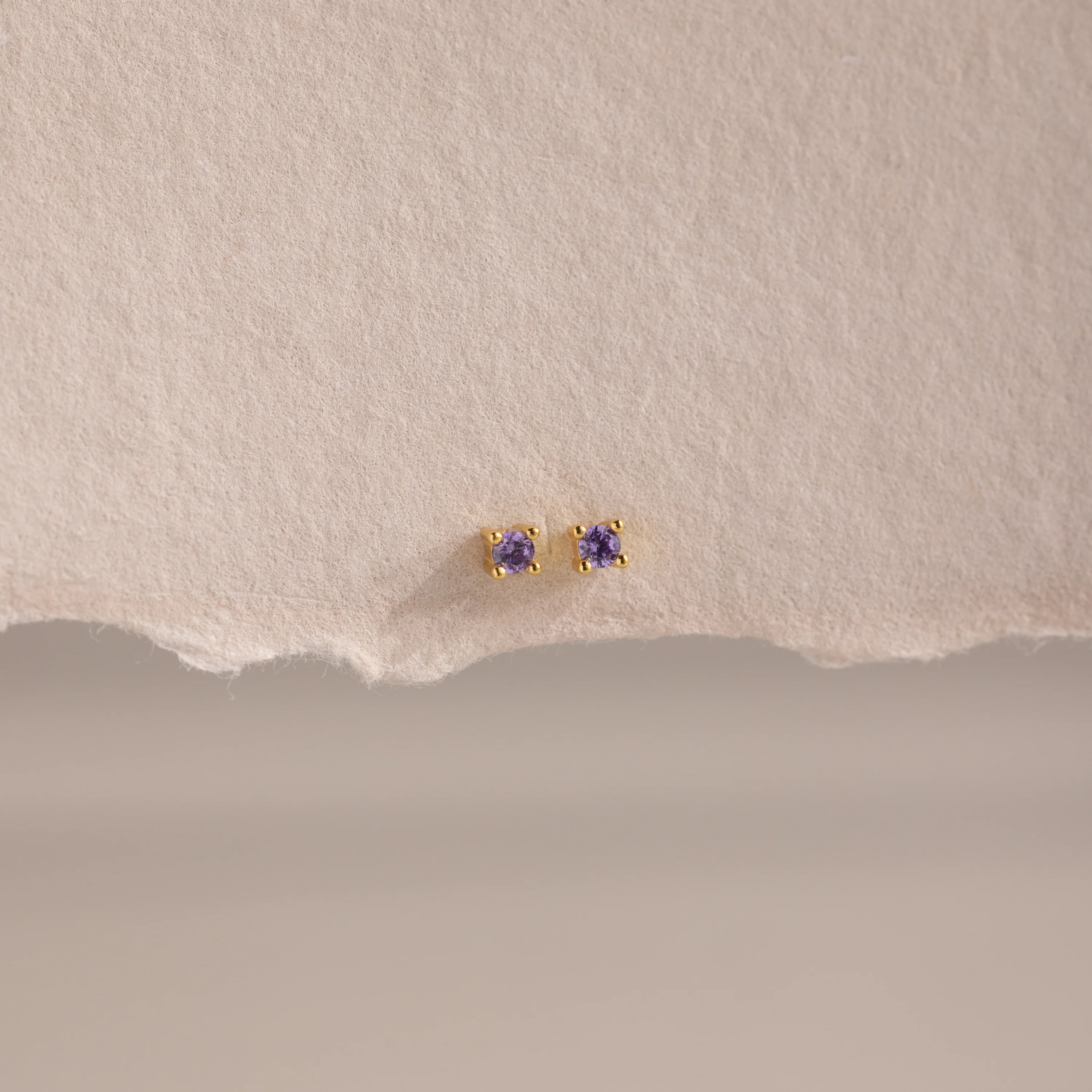Dainty Amethyst Flatback Studs