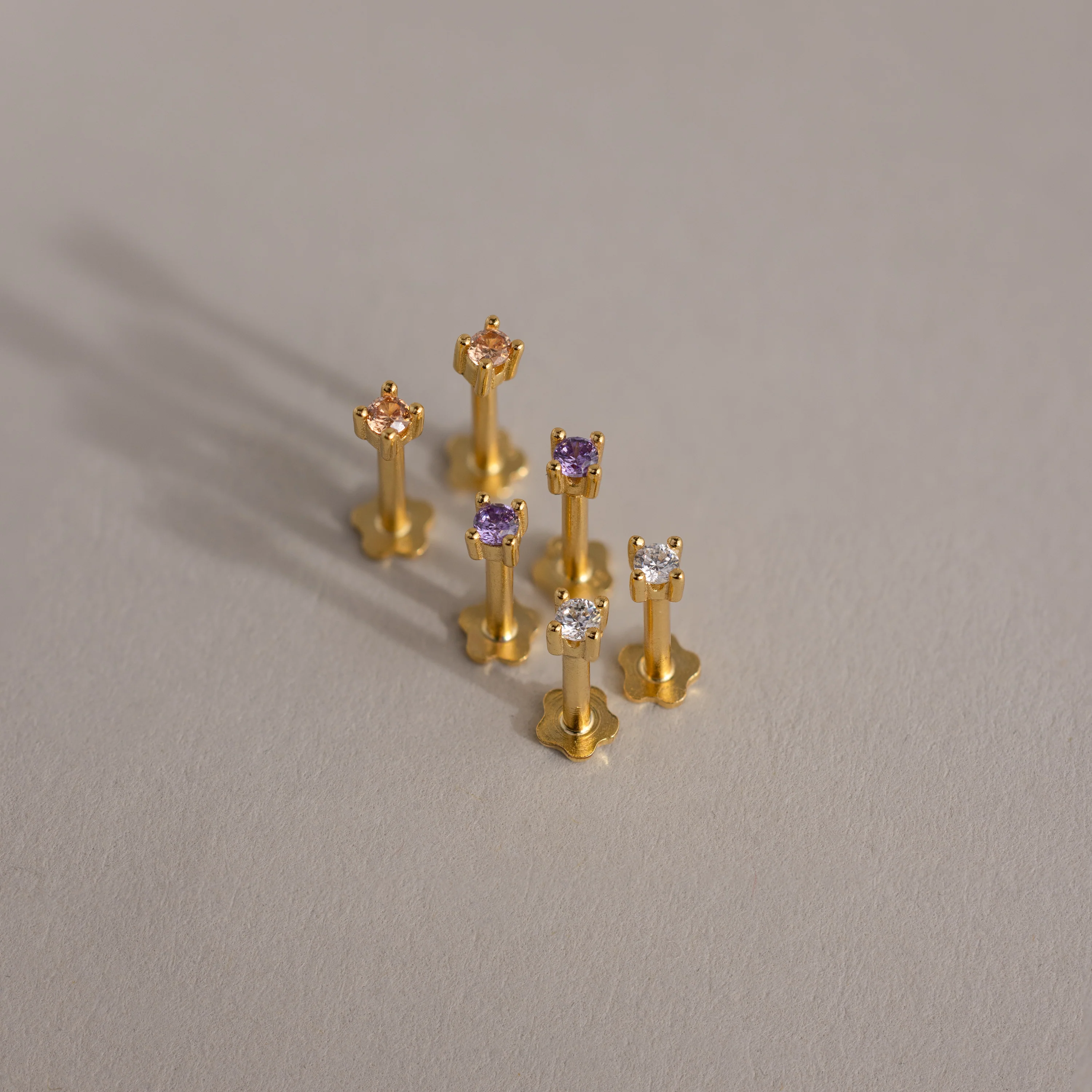 Dainty Birthstone Flatback Studs - Image 3