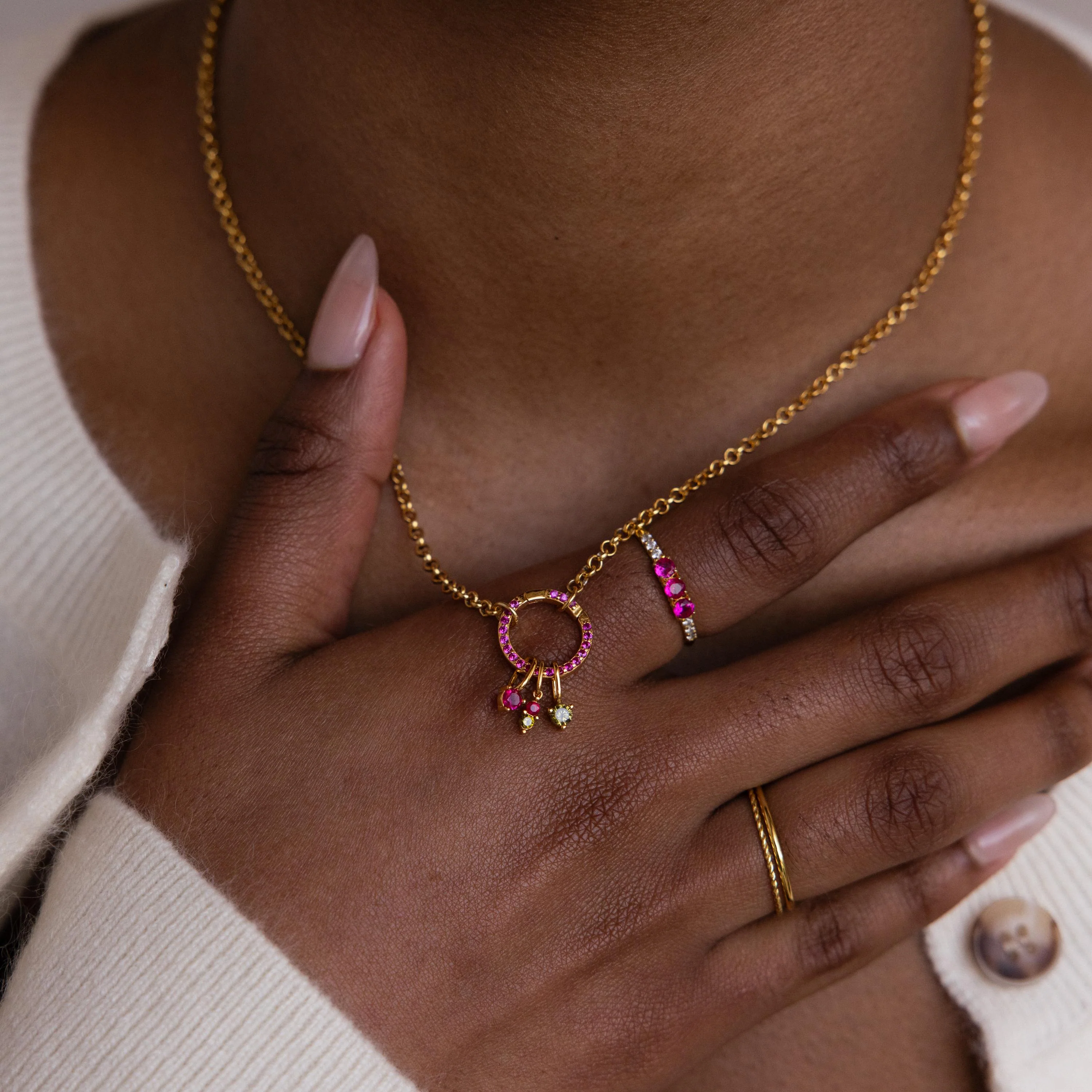 Dainty Duo Birthstone Charm - Image 7