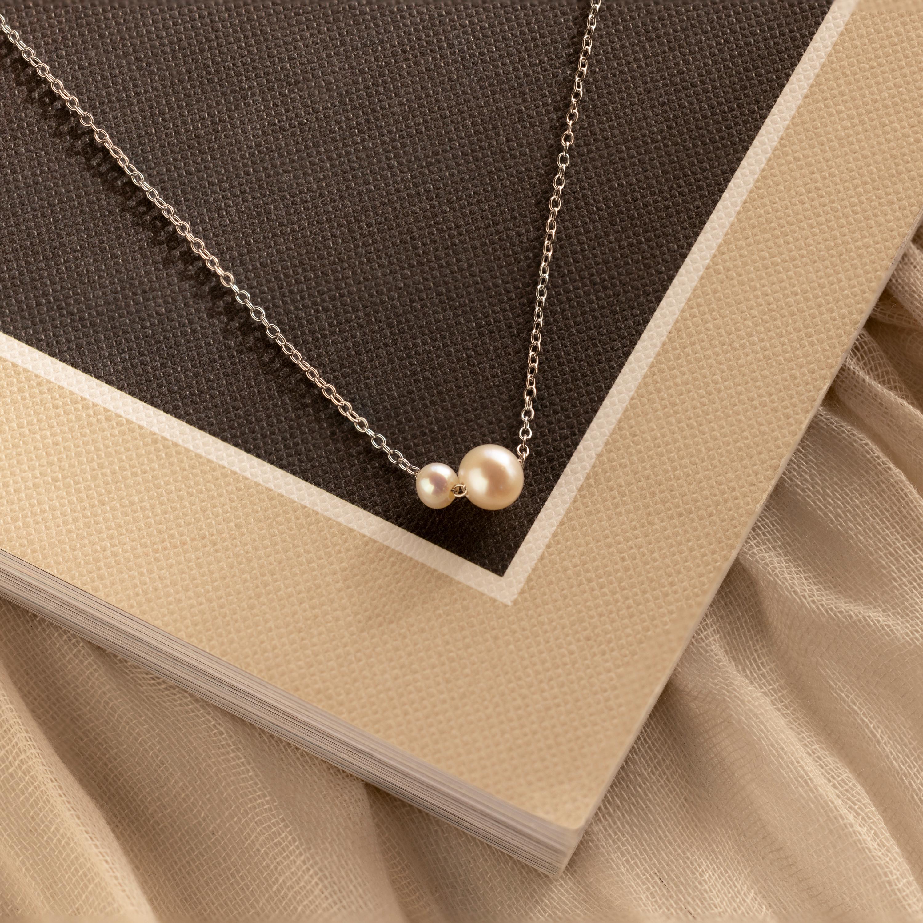 Dainty Duo Pearl Necklace - Image 5