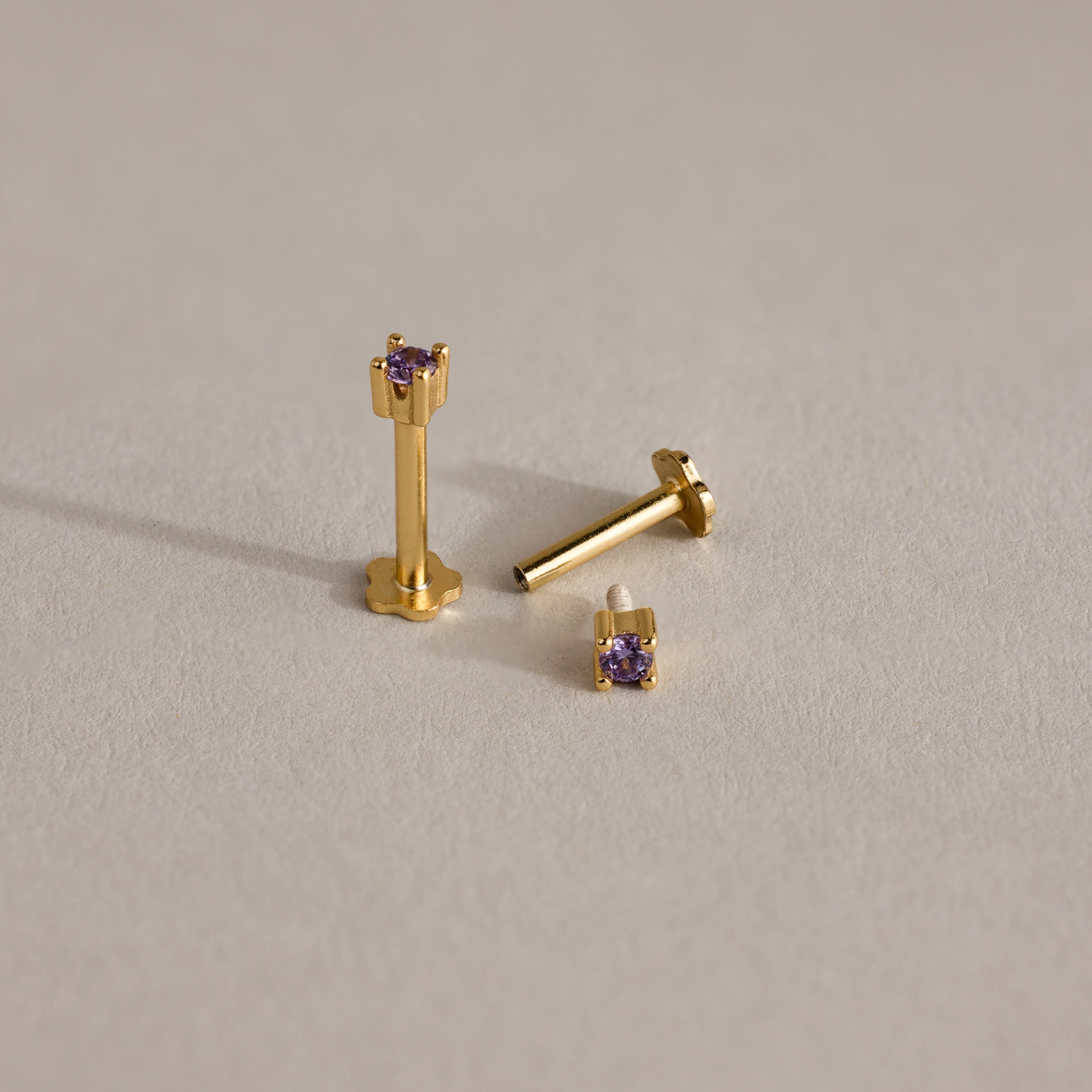 Dainty Ruby Flatback Studs - Image 3