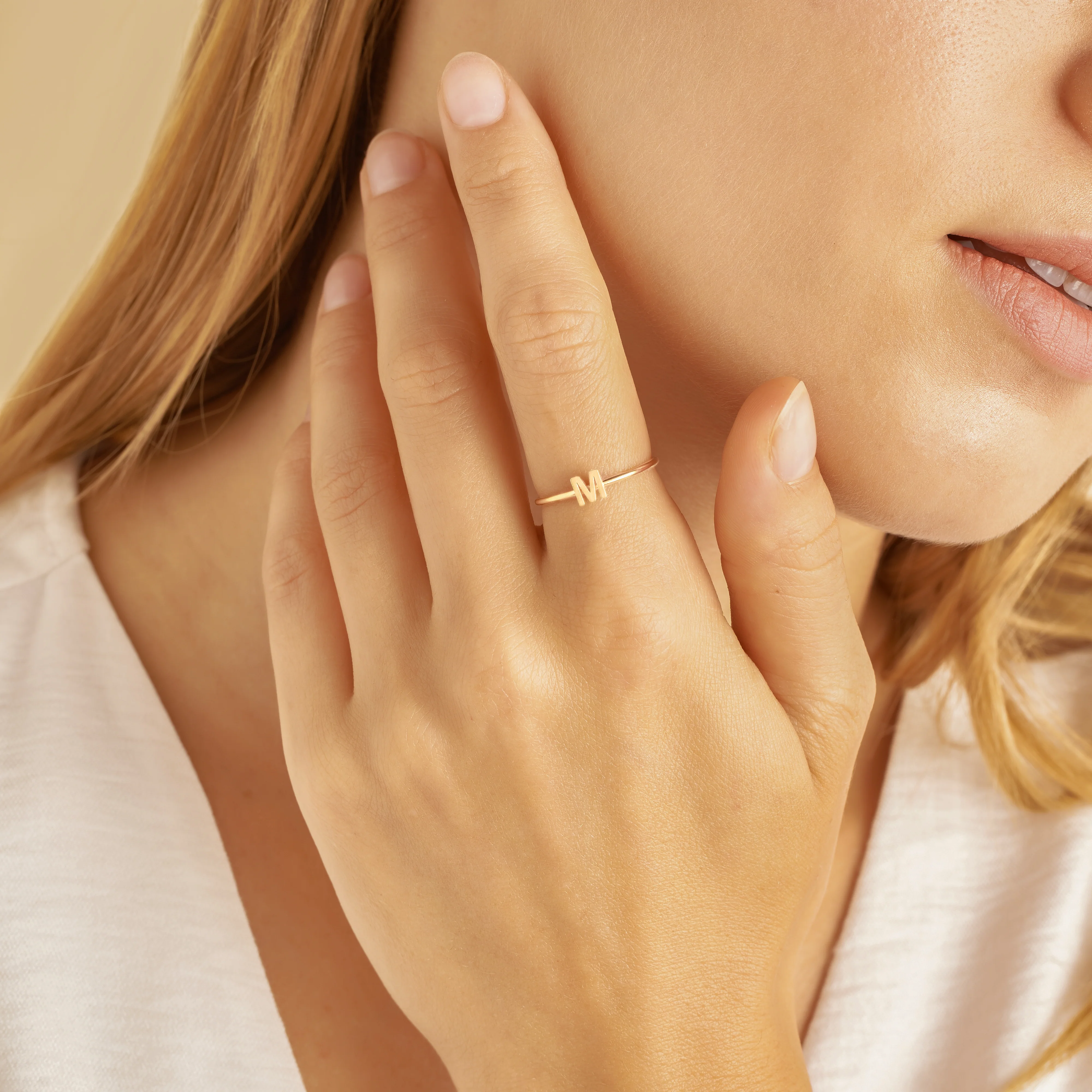 Alex Dainty Letter Ring - Image 2