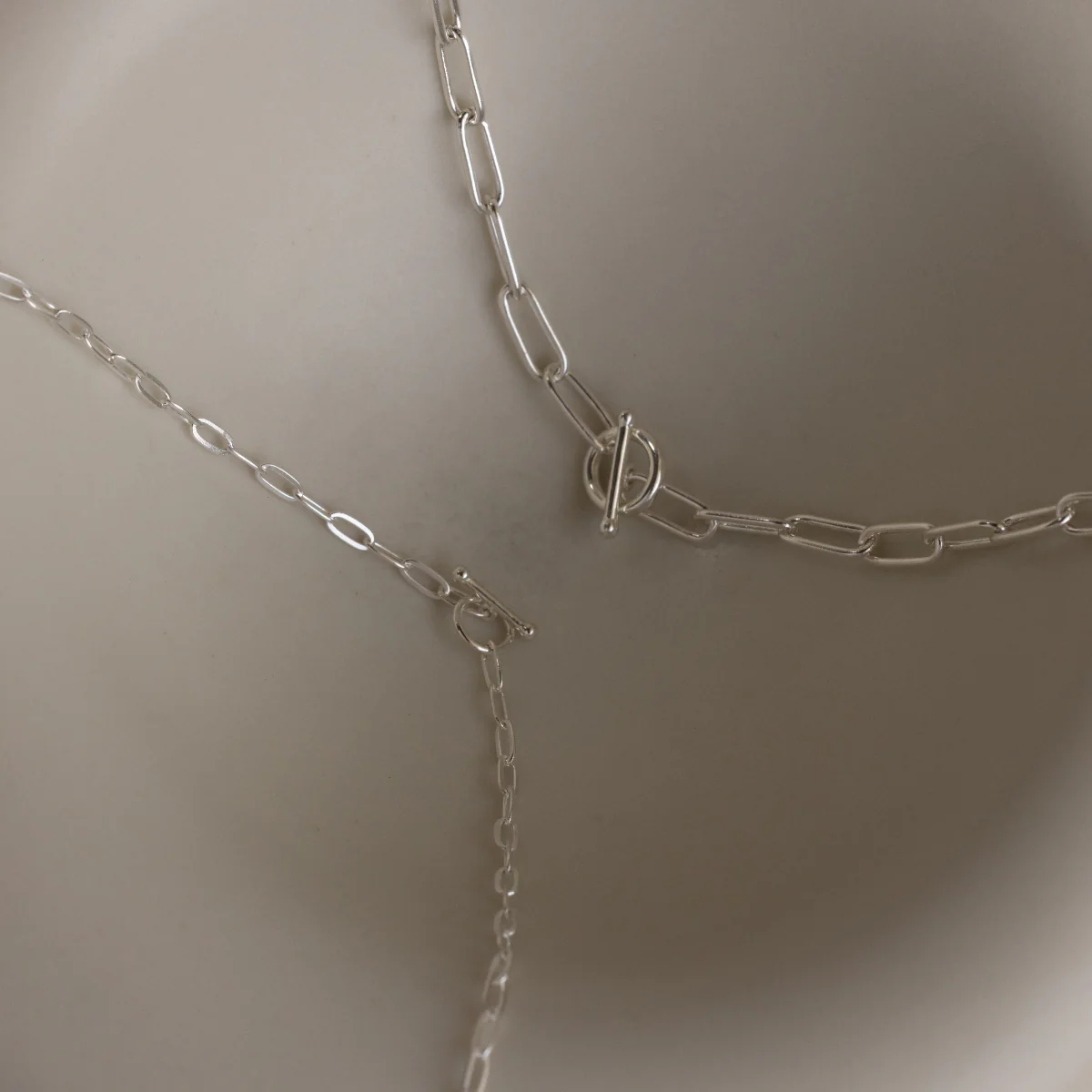Dainty Link Chain Necklace in Silver - Image 3
