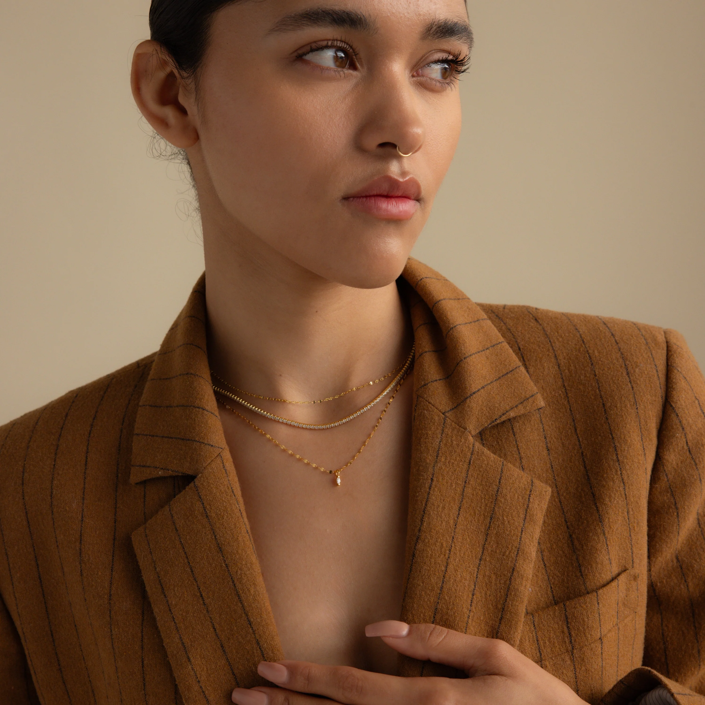 Dainty Marquise Pendant Necklace - Image 6