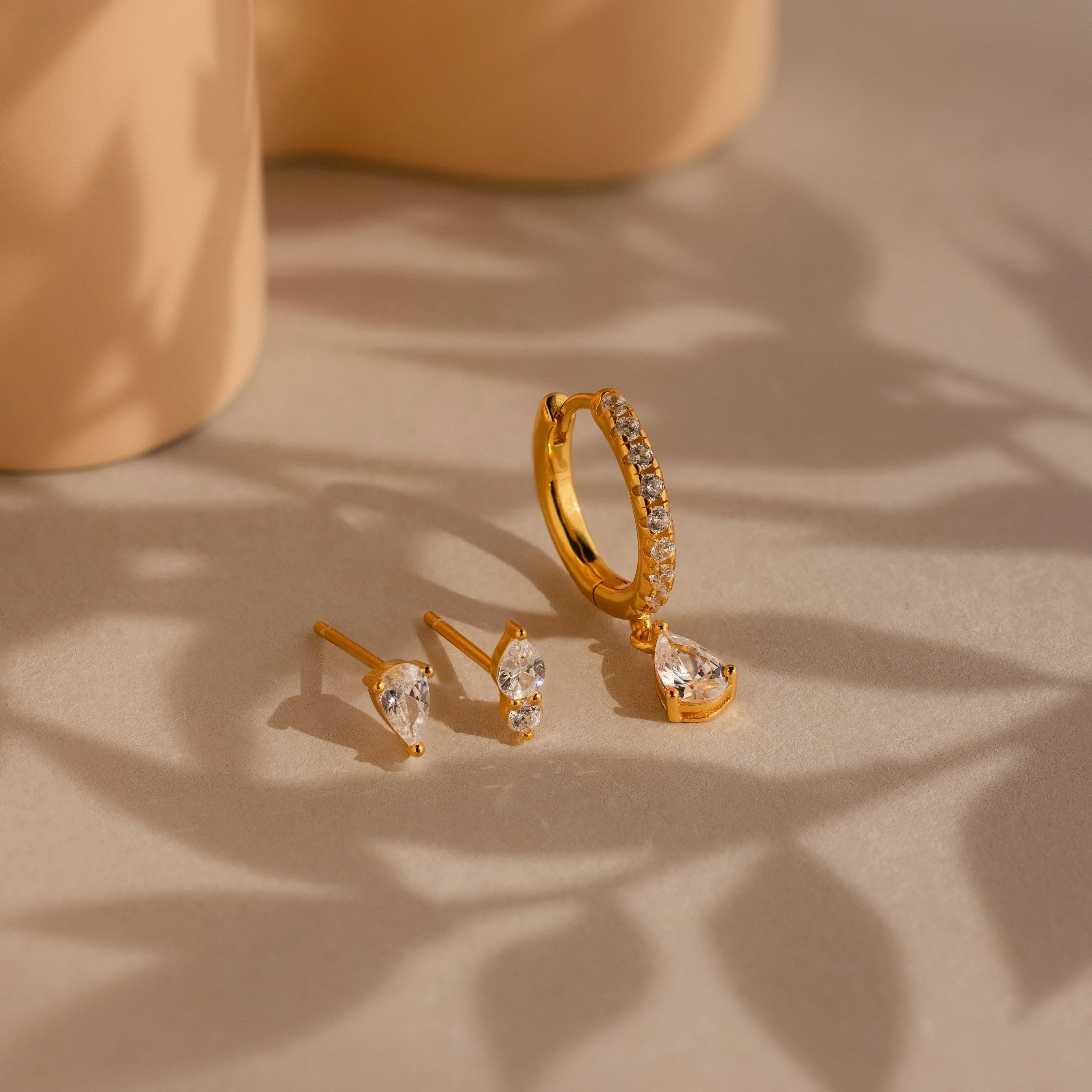 Diamond Drop Earrings Set - Image 2