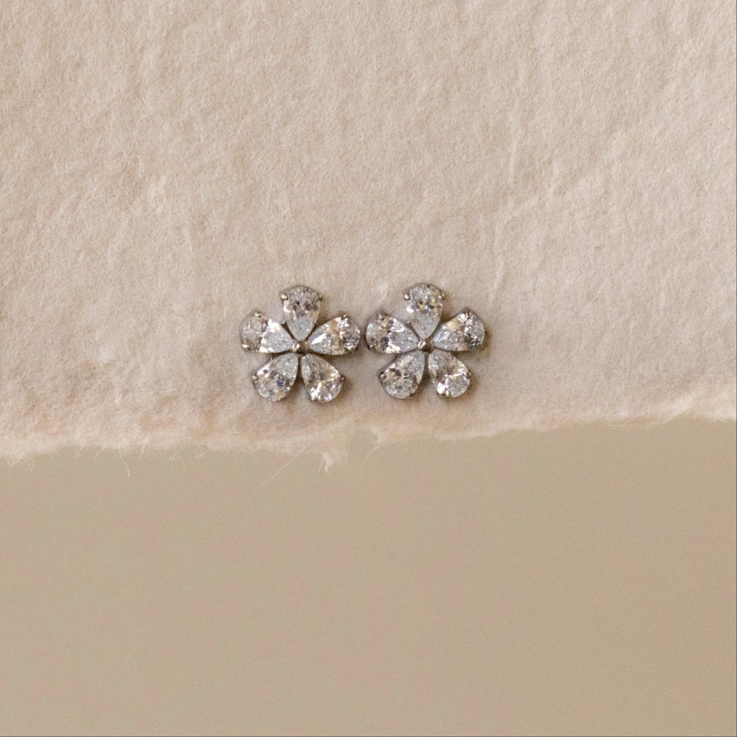 Diamond Flower Flatback Studs