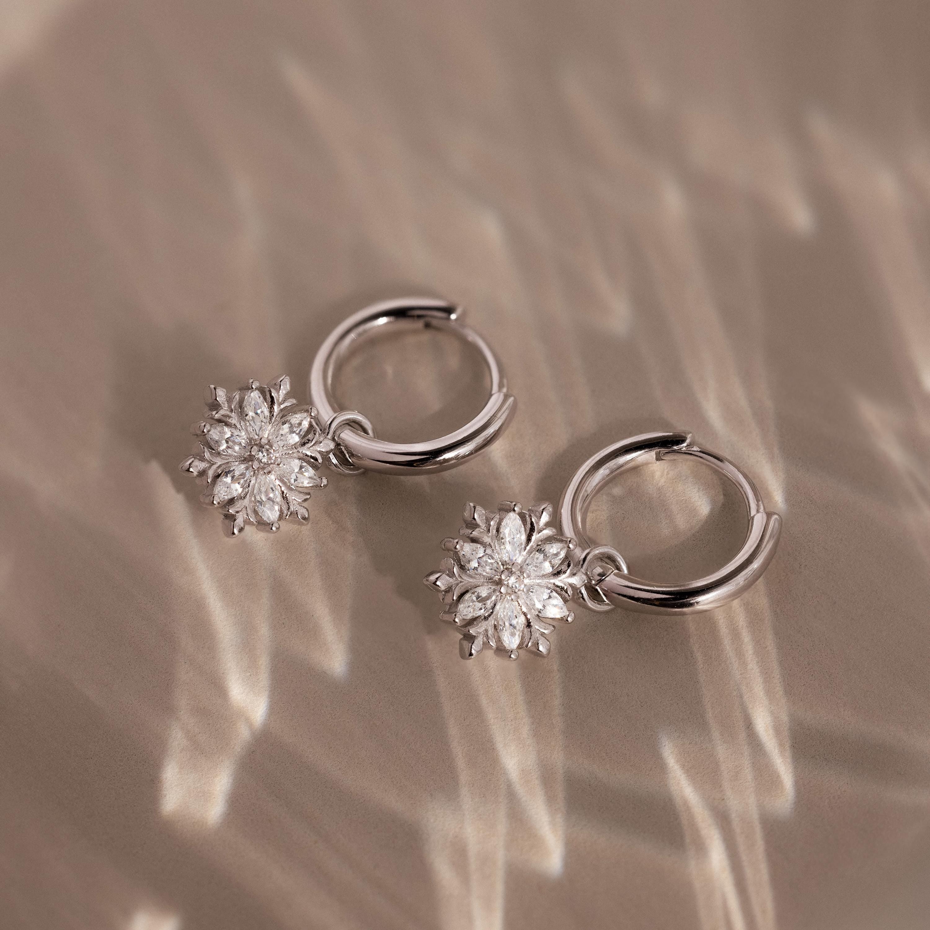 Diamond Poinsettia Hoops - Image 2