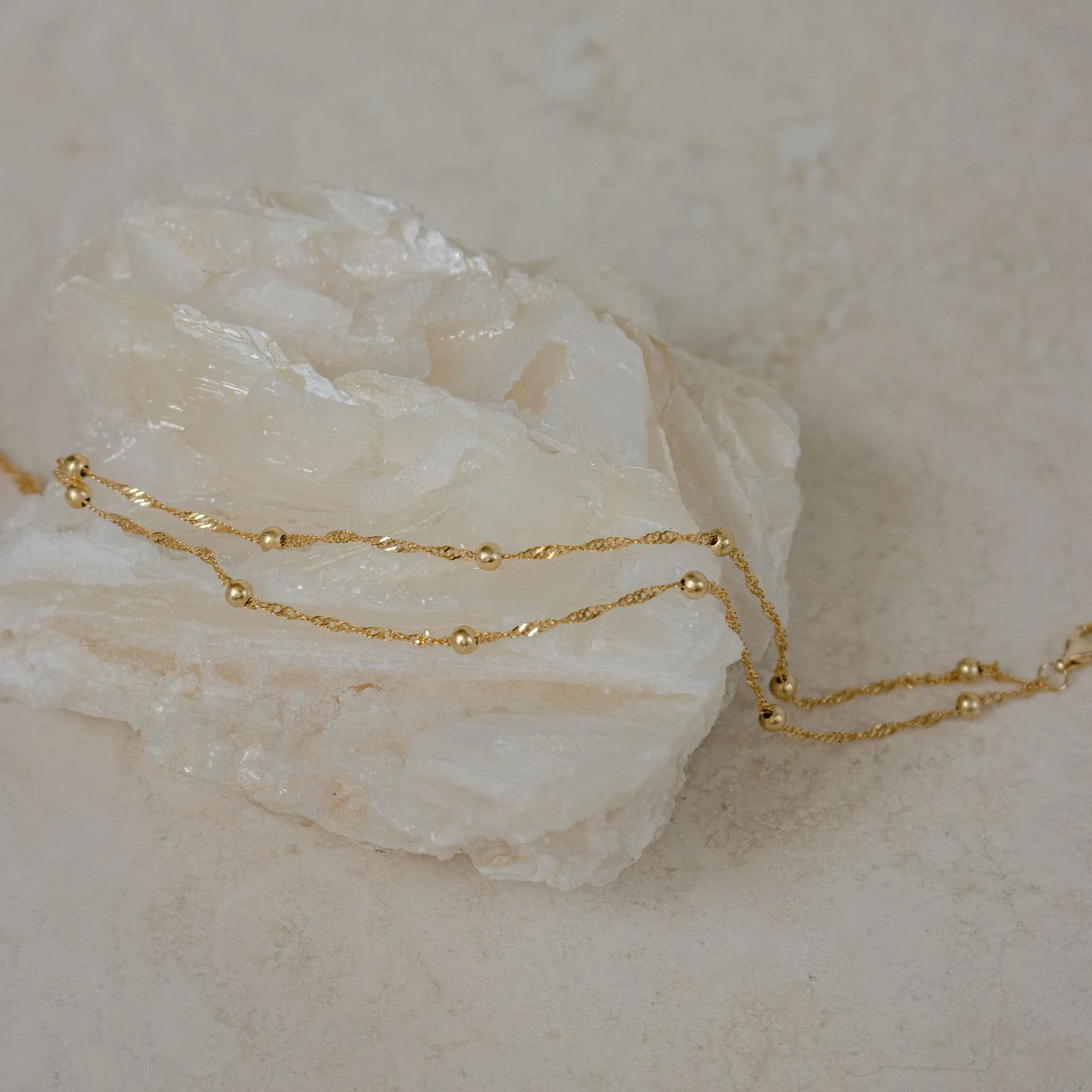 Duo Bead Chain Anklet - Image 5