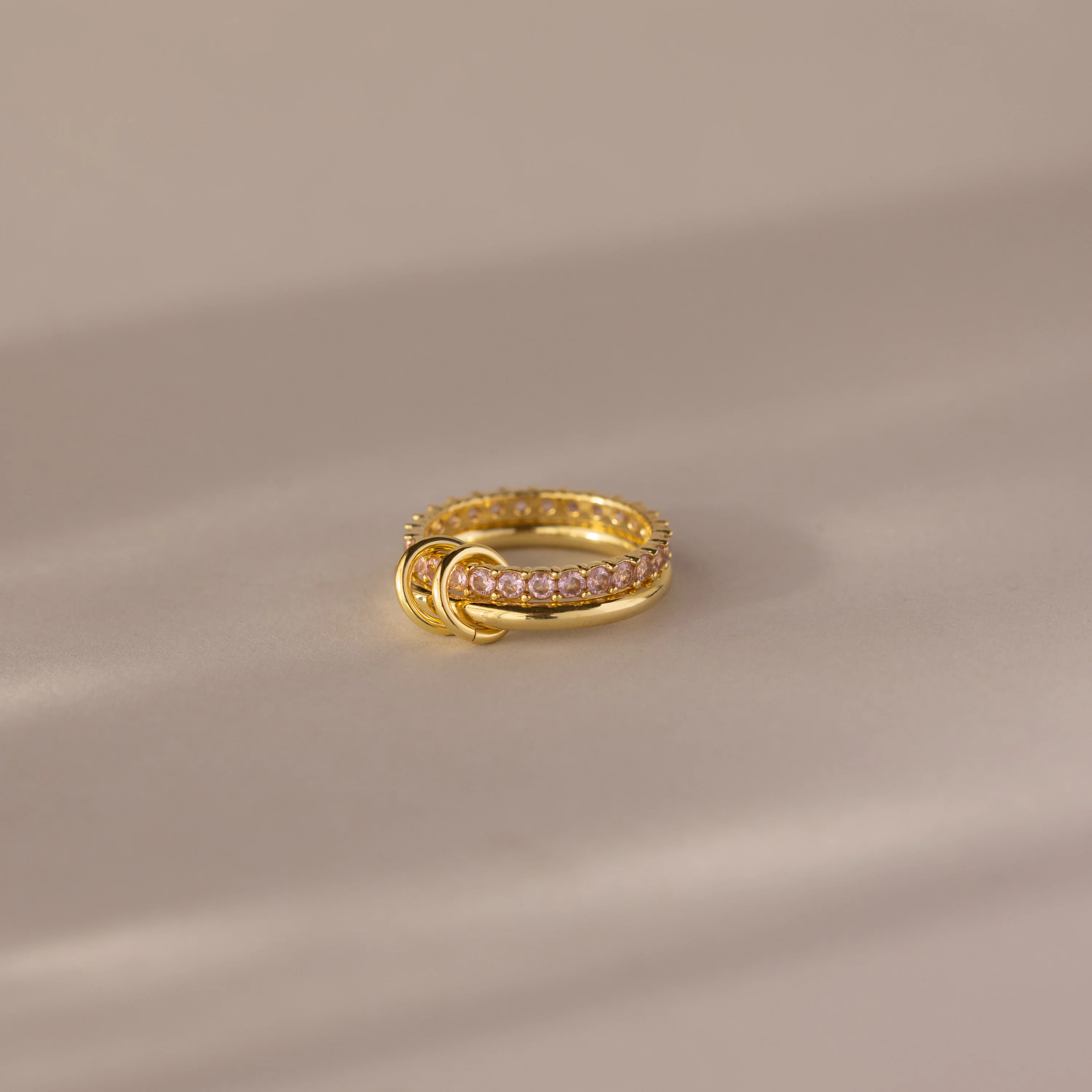 Duo Birthstone Tennis Linked Ring Set - Image 11