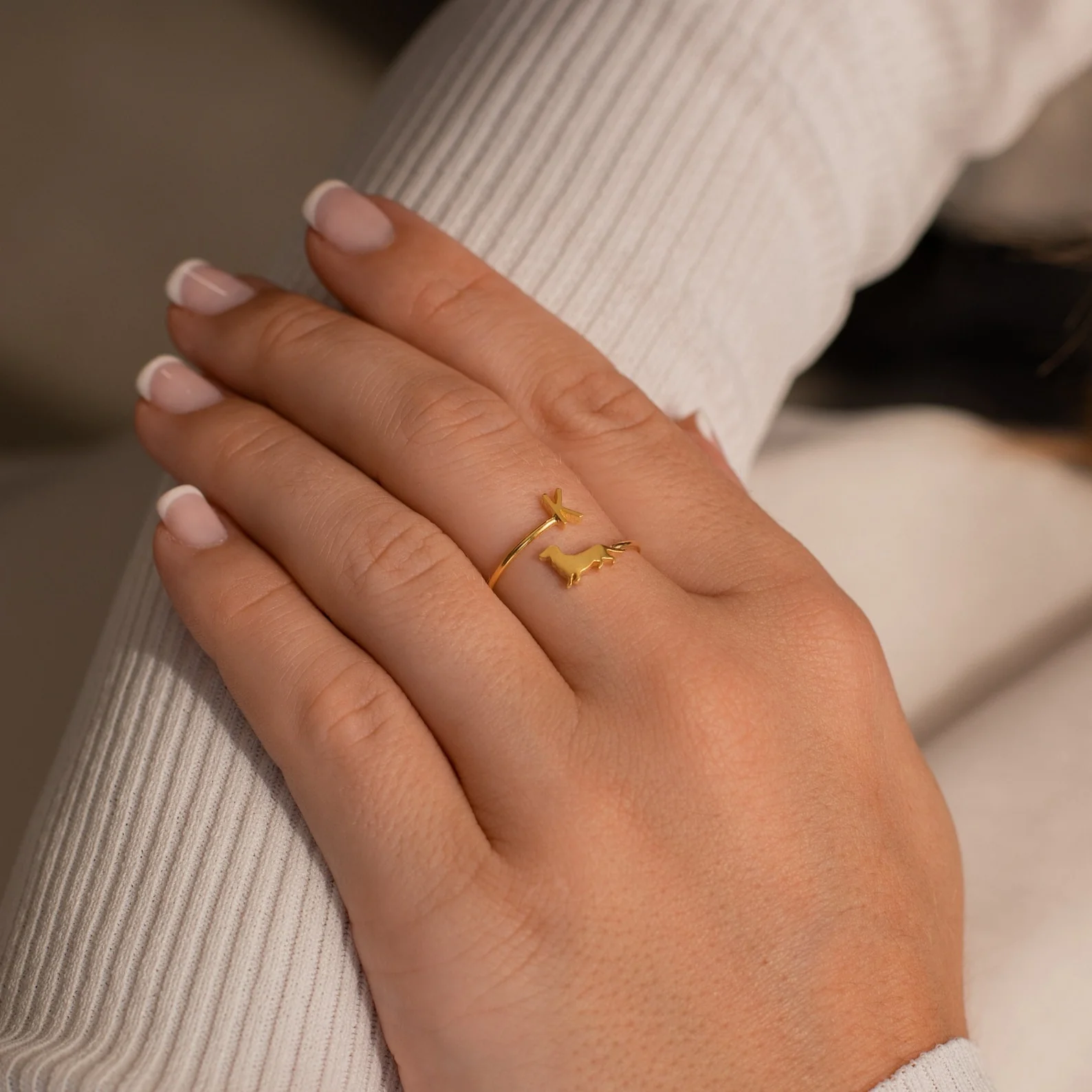 Duo Pet Initial Wrap Ring - Image 2