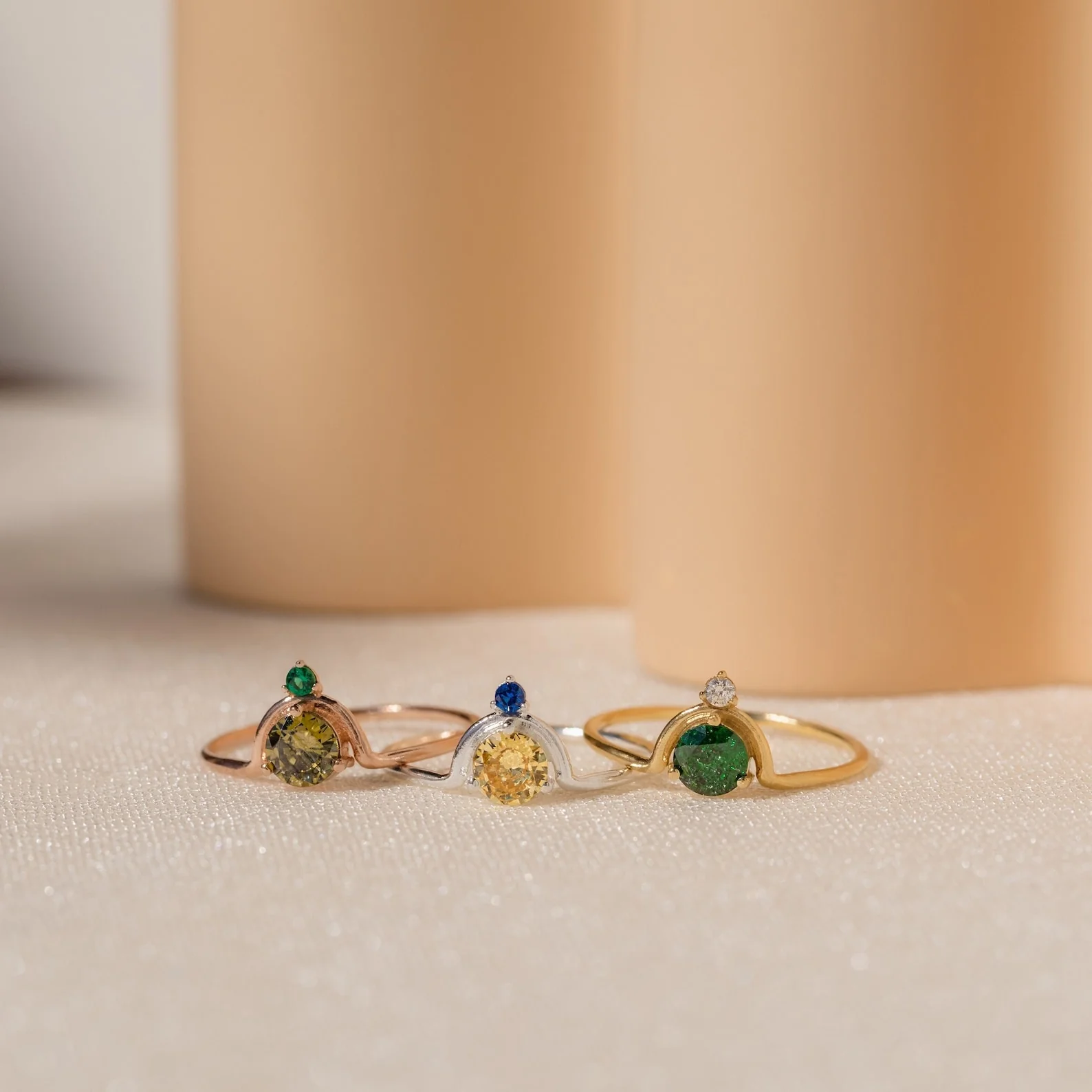 Duo Vintage Birthstone Ring