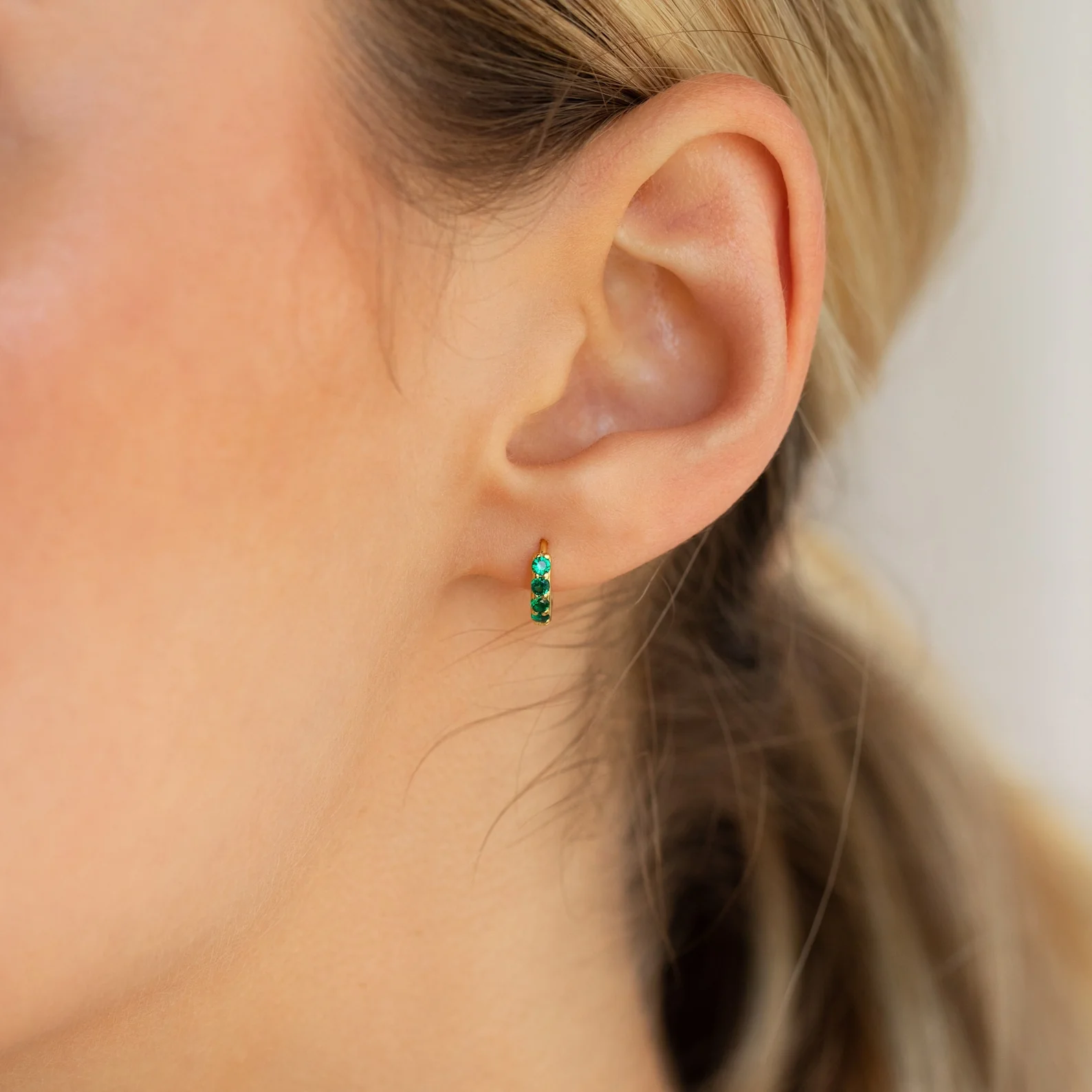 Elise Gemstone Huggies Set - Image 2