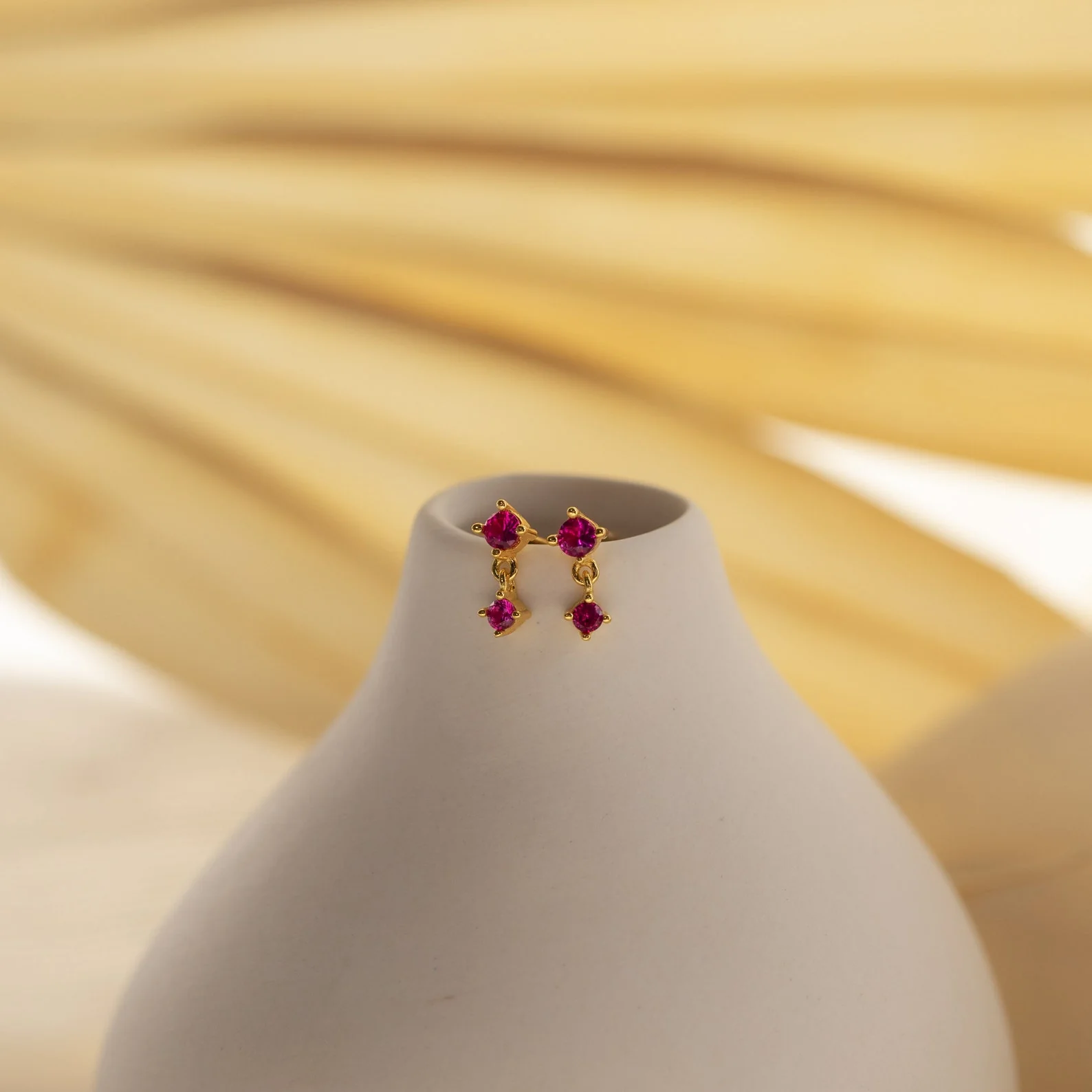 Emerald Birthstone Drop Studs - Image 4