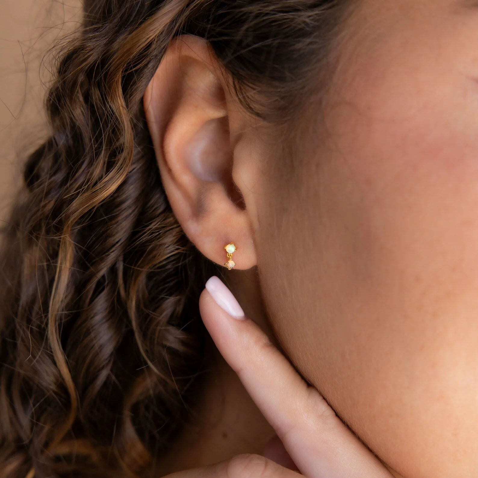 Emerald Birthstone Drop Studs - Image 7