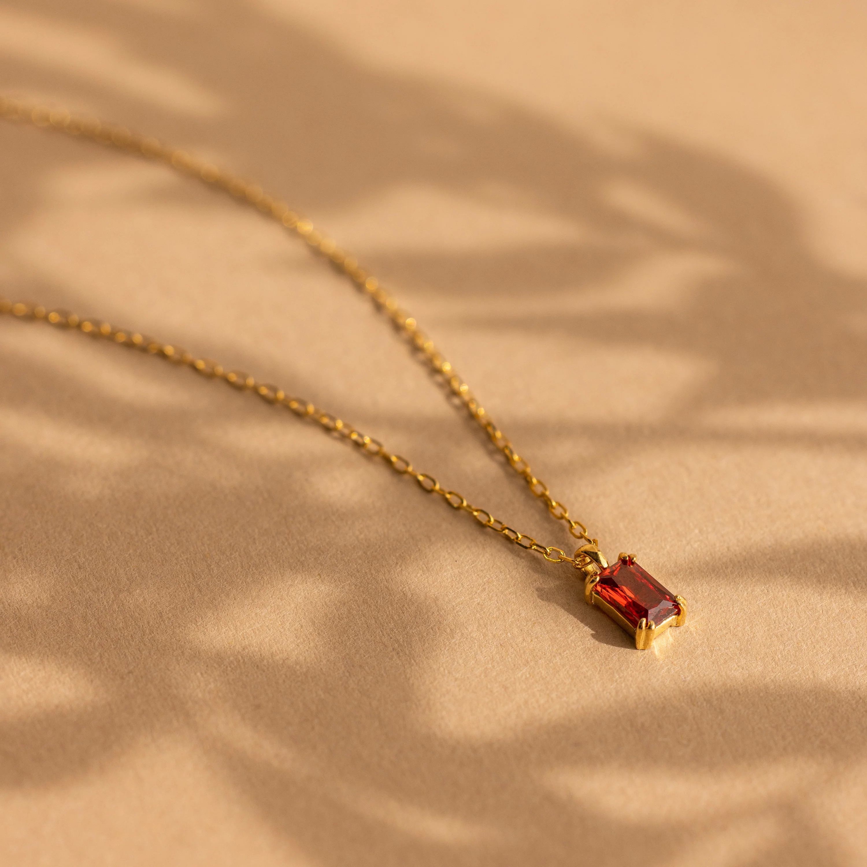 Emerald Cut Birthstone Necklace - Image 7