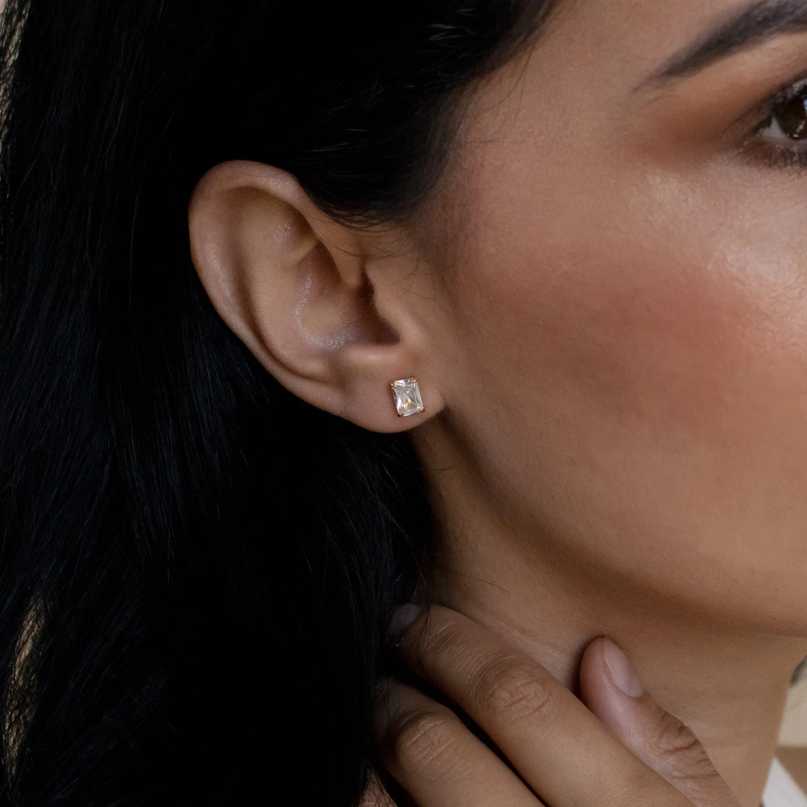 Emerald Diamond Studs - Image 3