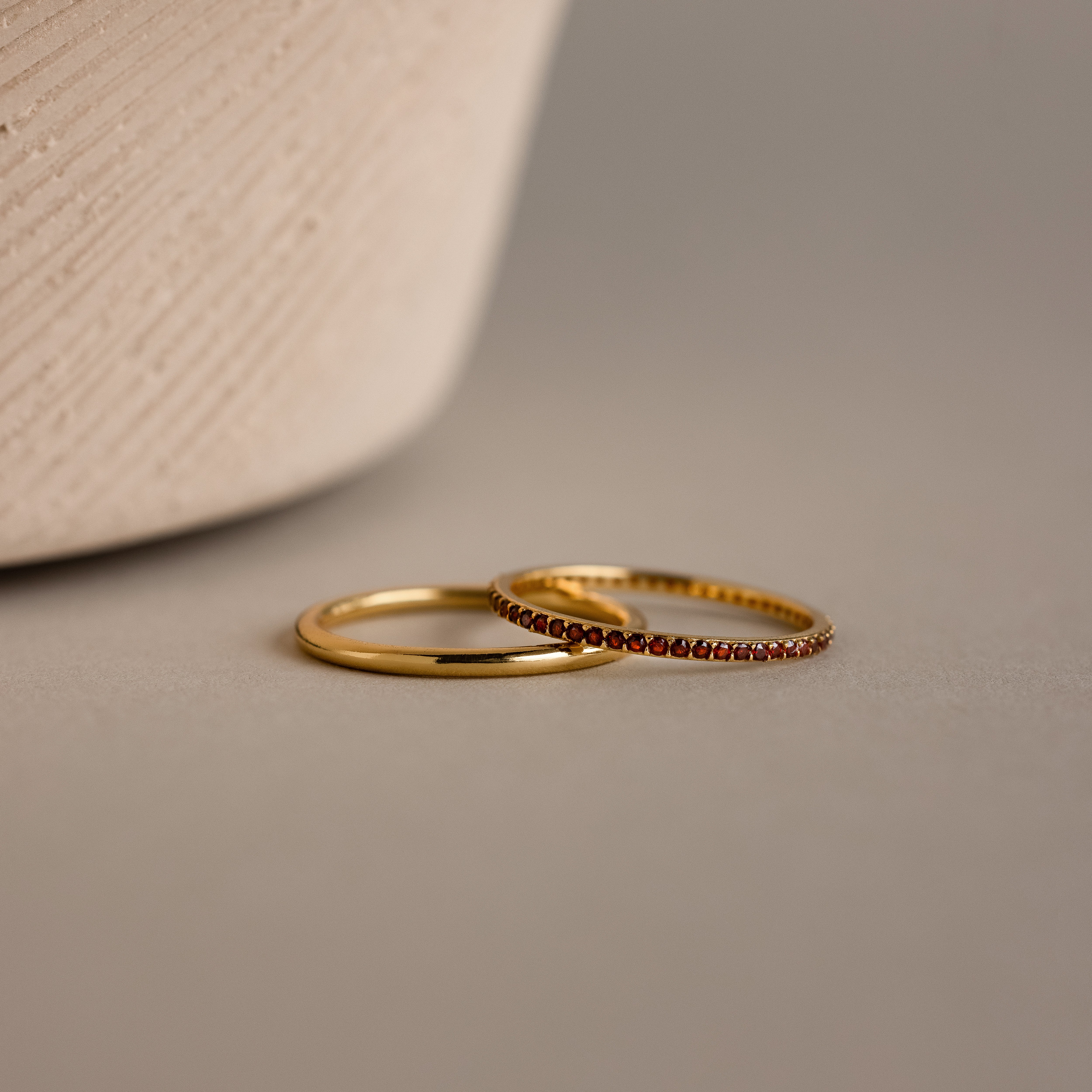 Garnet Tennis Ring Set