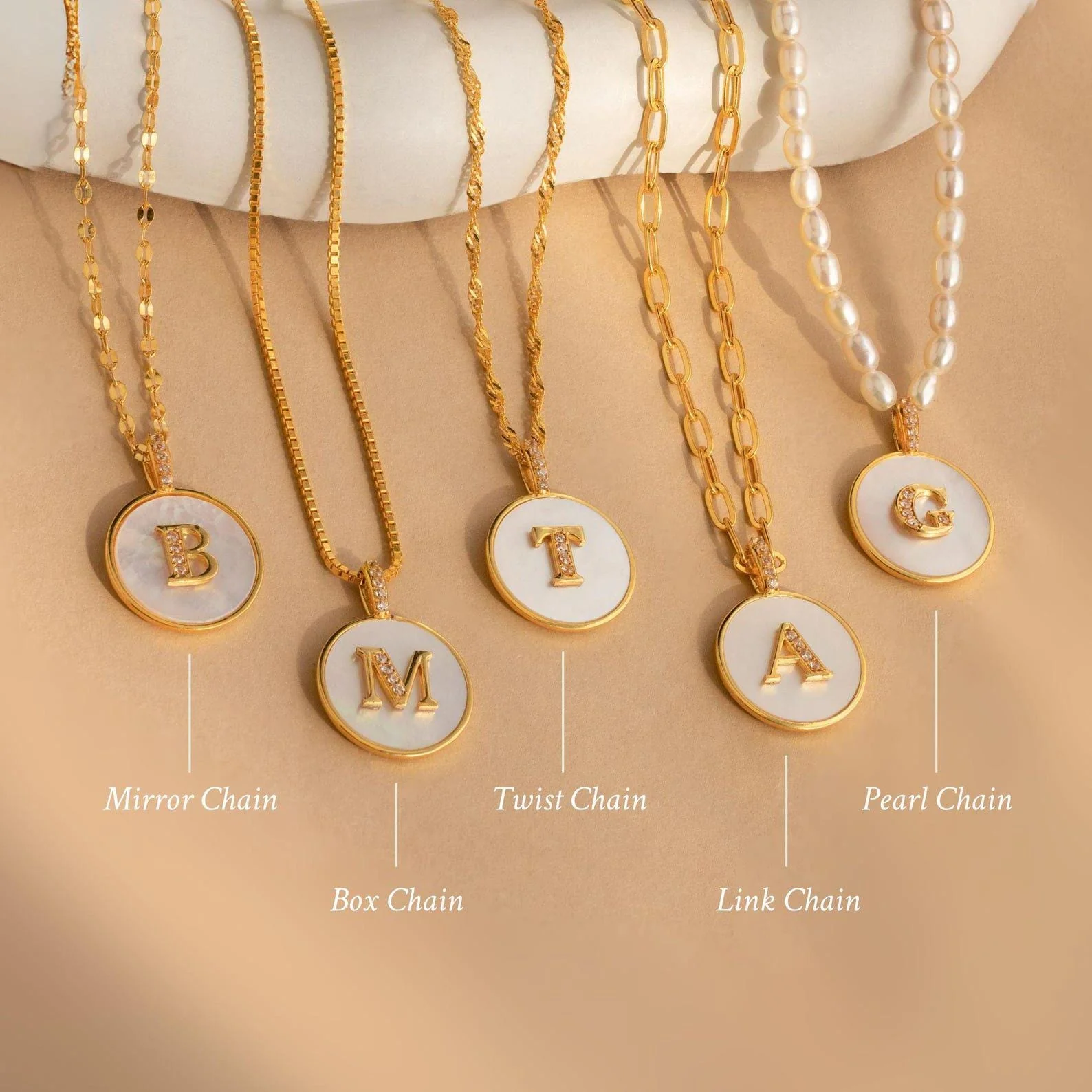 Gemstone Initial Disc Necklace - Image 4
