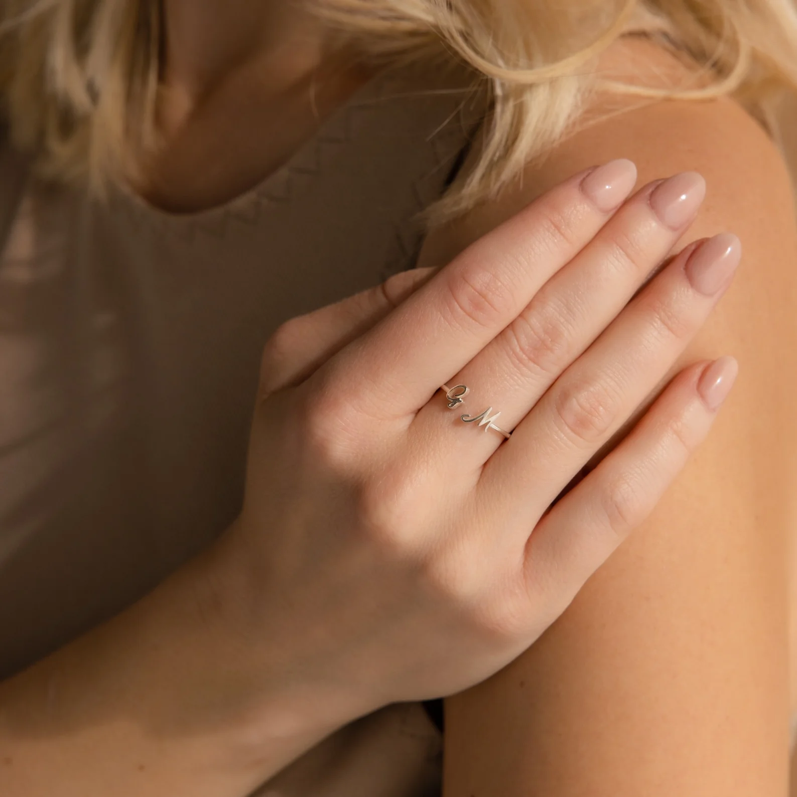 Hallie Duo Initial Ring - Image 7