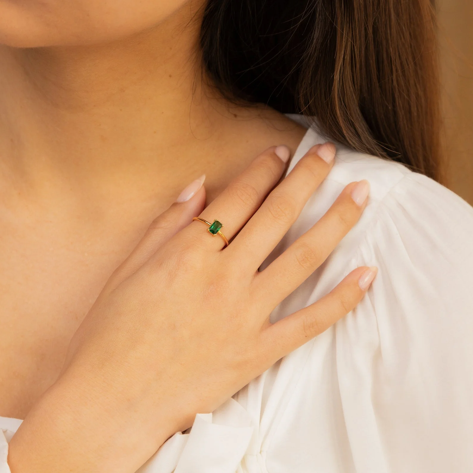 Harley Emerald Ring - Silver - Image 4