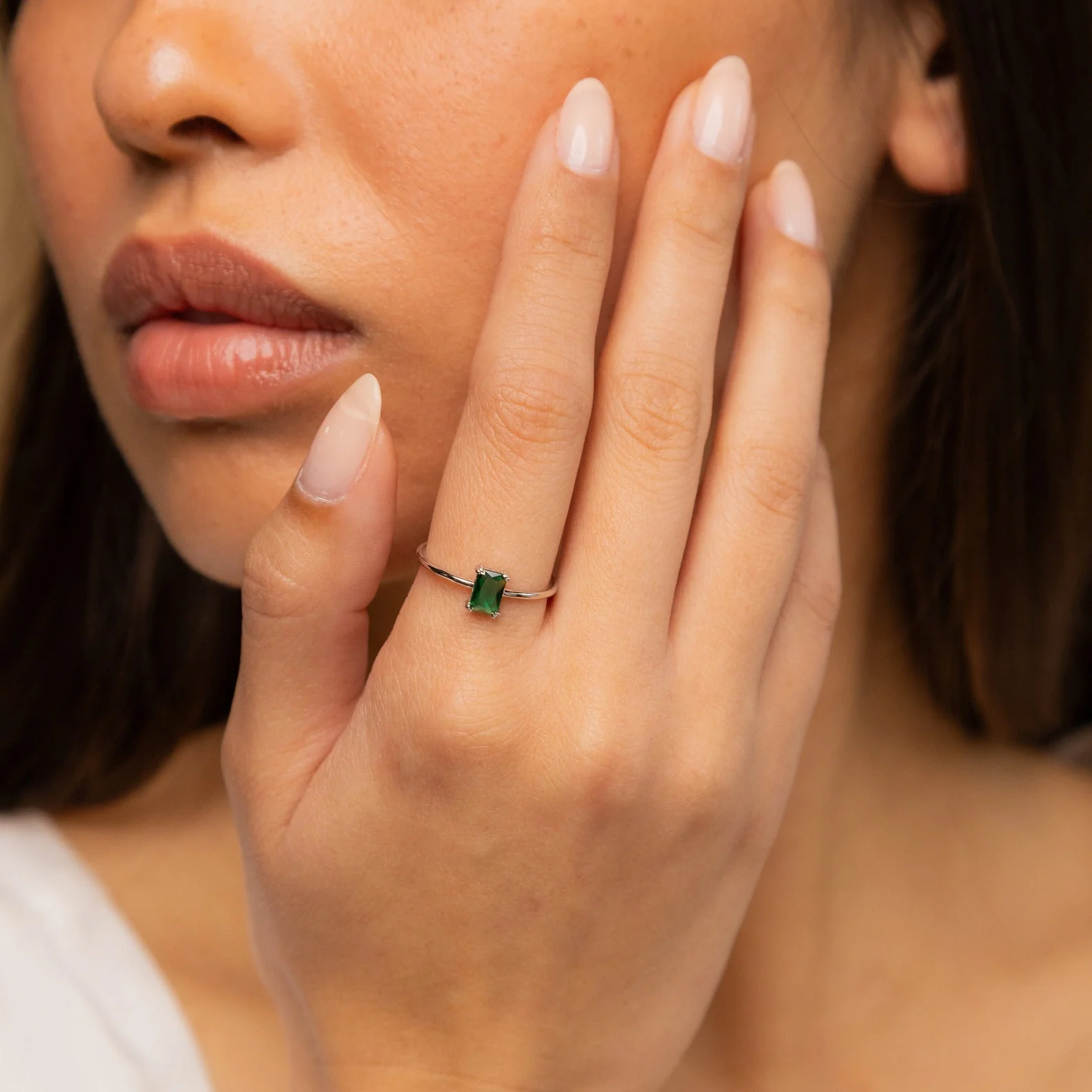 Harley Emerald Ring - Silver - Image 8
