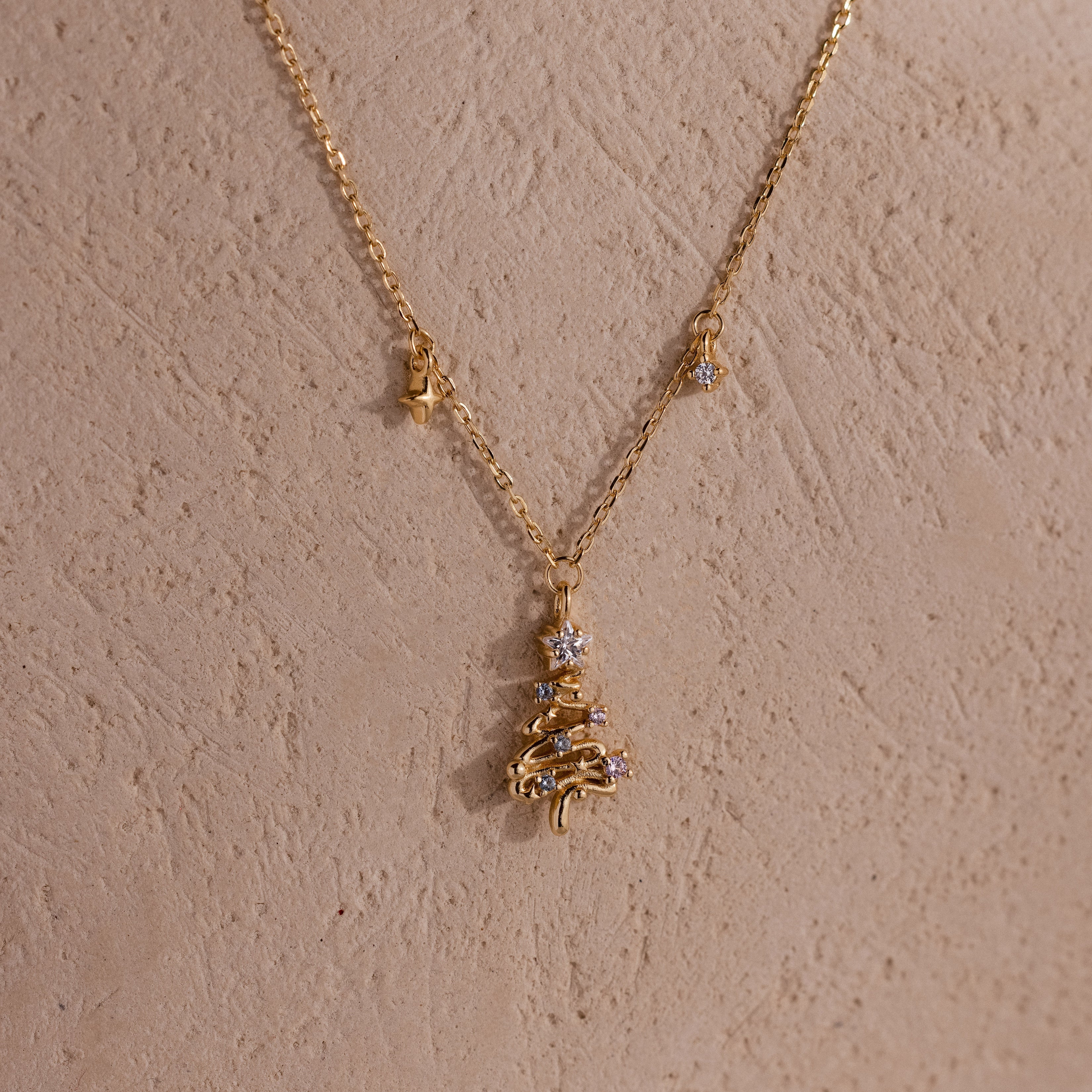 Holiday Diamond Tree Necklace
