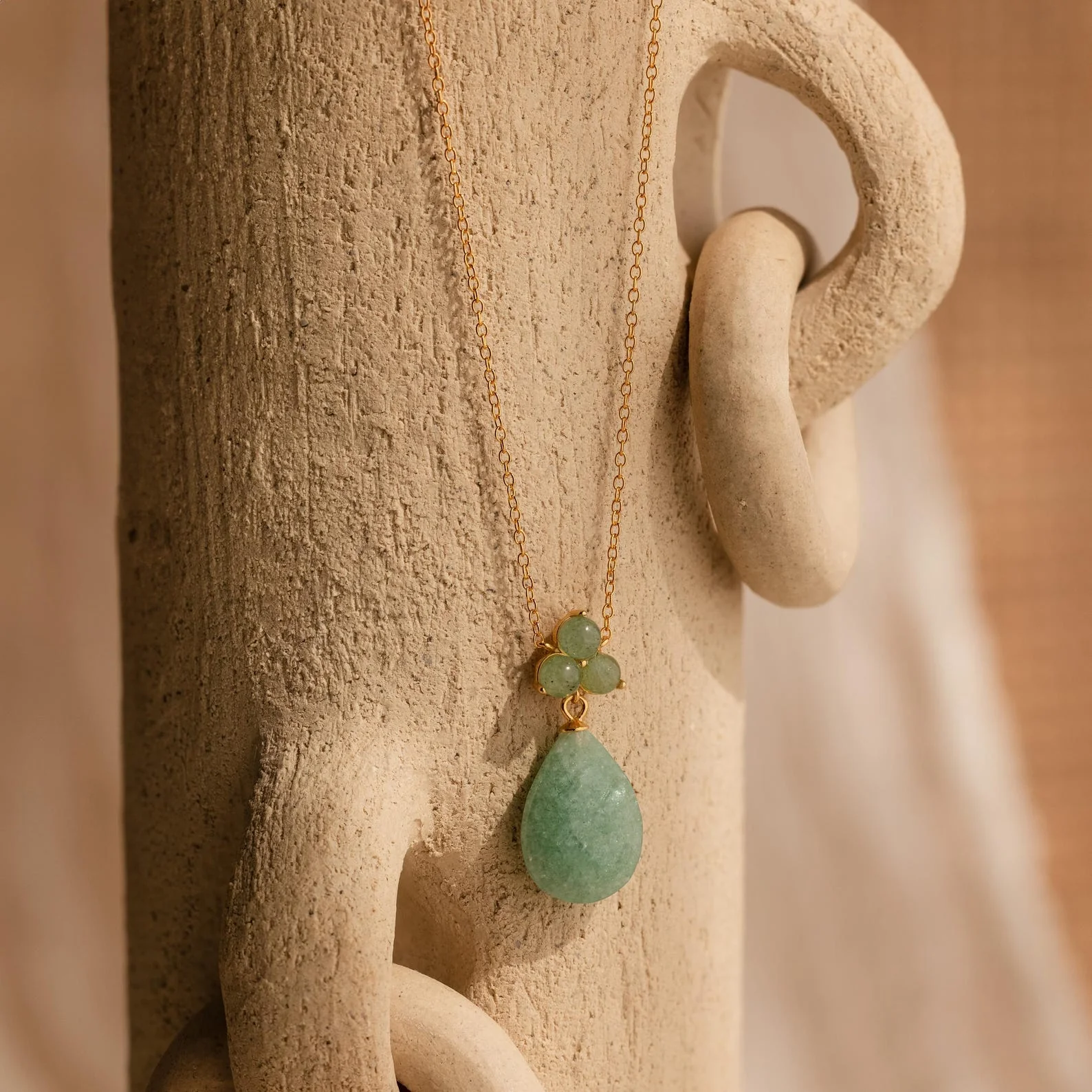 Jade Teardrop Necklace - Image 3