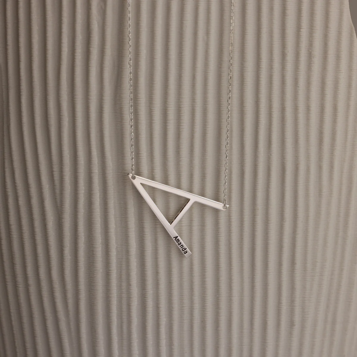 Large Sideways Initial Necklace - Image 2