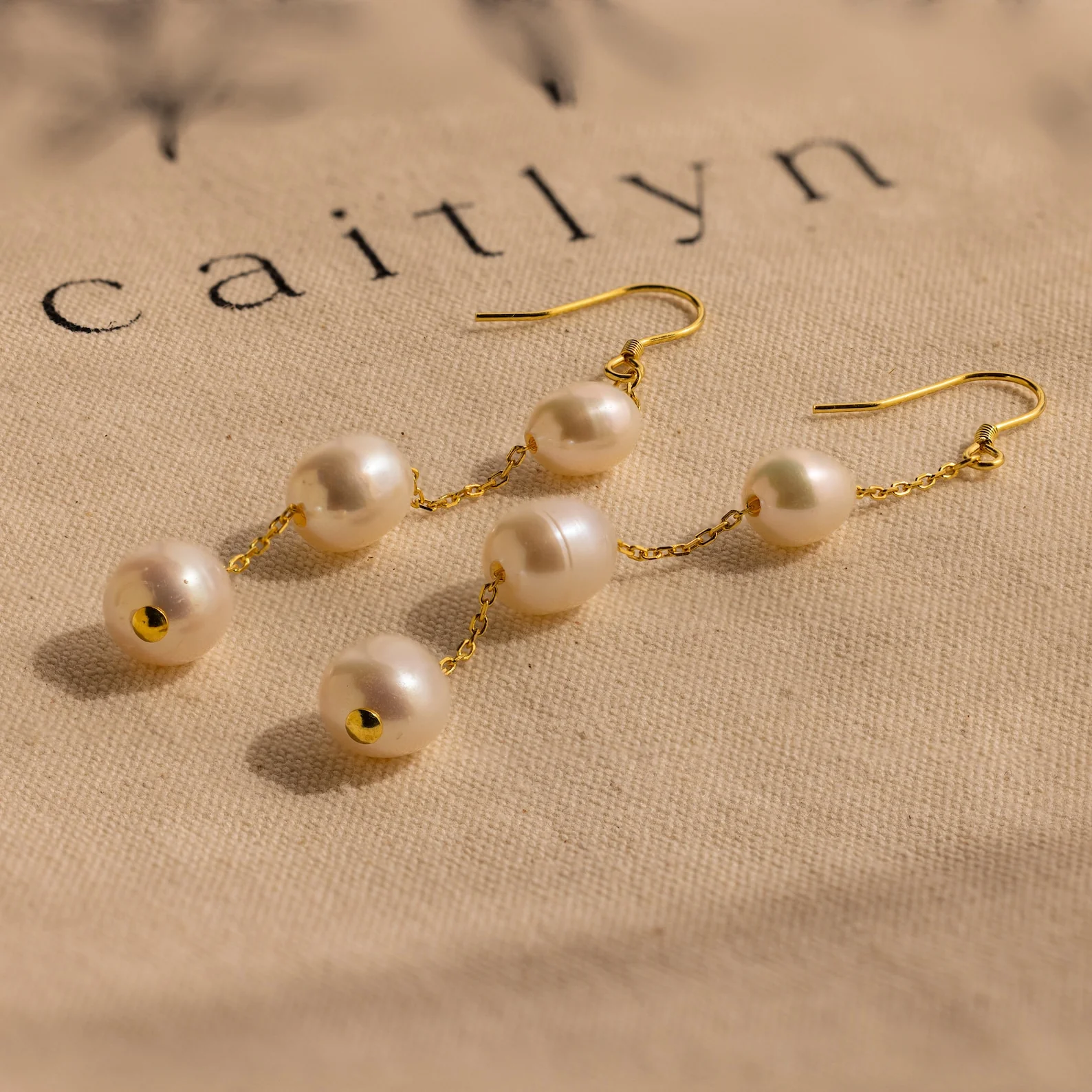 Long Pearl Dangle Earrings - Image 7