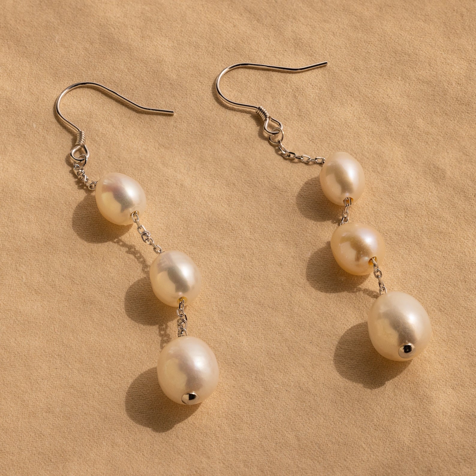 Long Pearl Dangle Earrings - Image 9