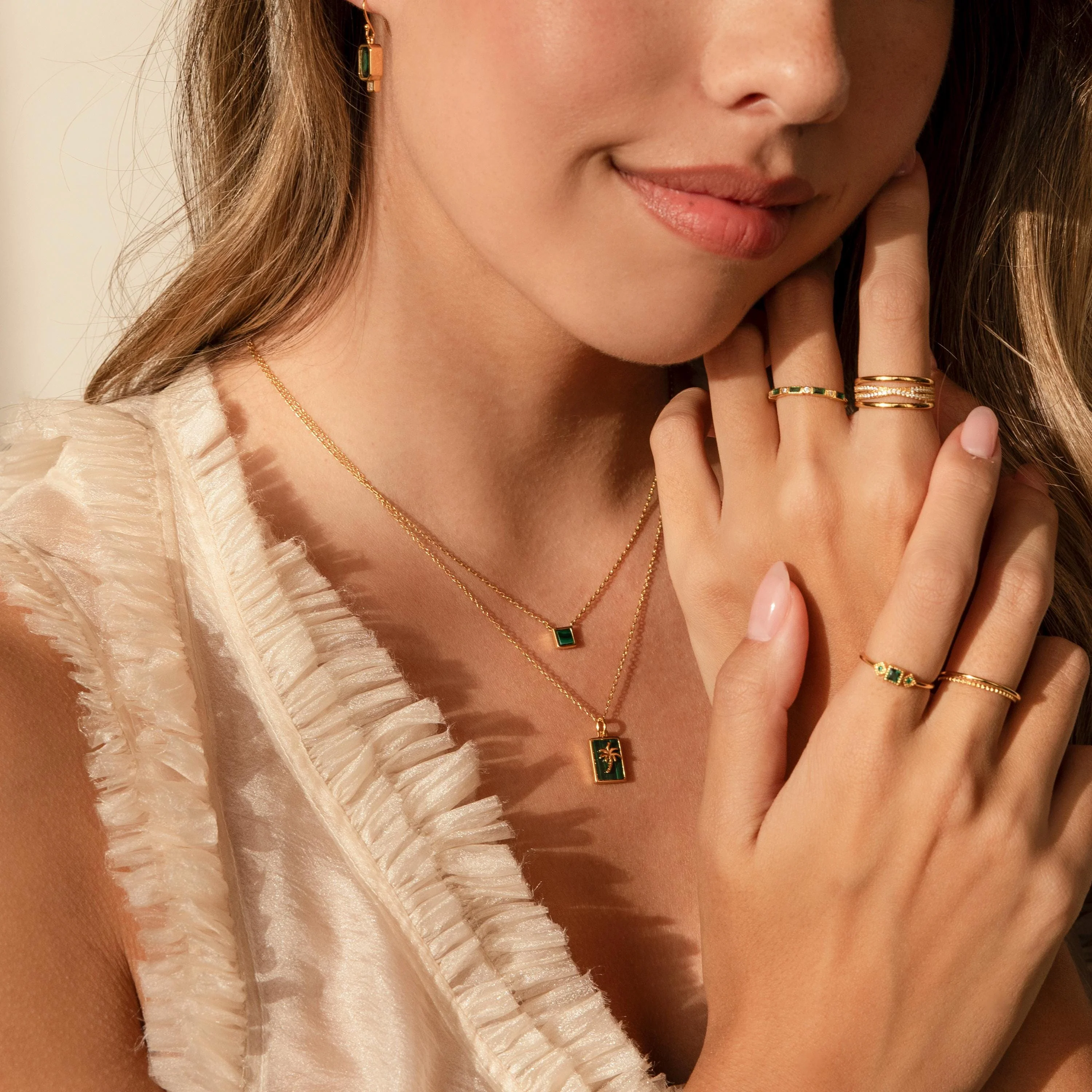 Malachite Palm Tree Necklace - Image 3