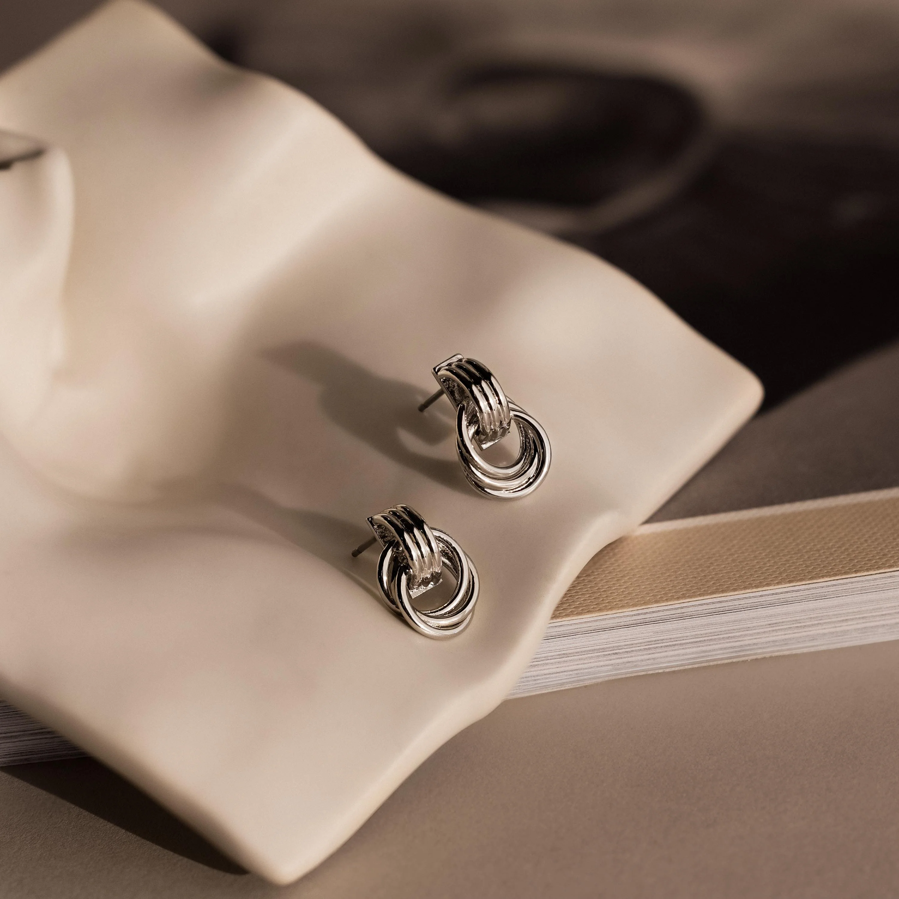Micro Triple Knot Earrings - Image 5