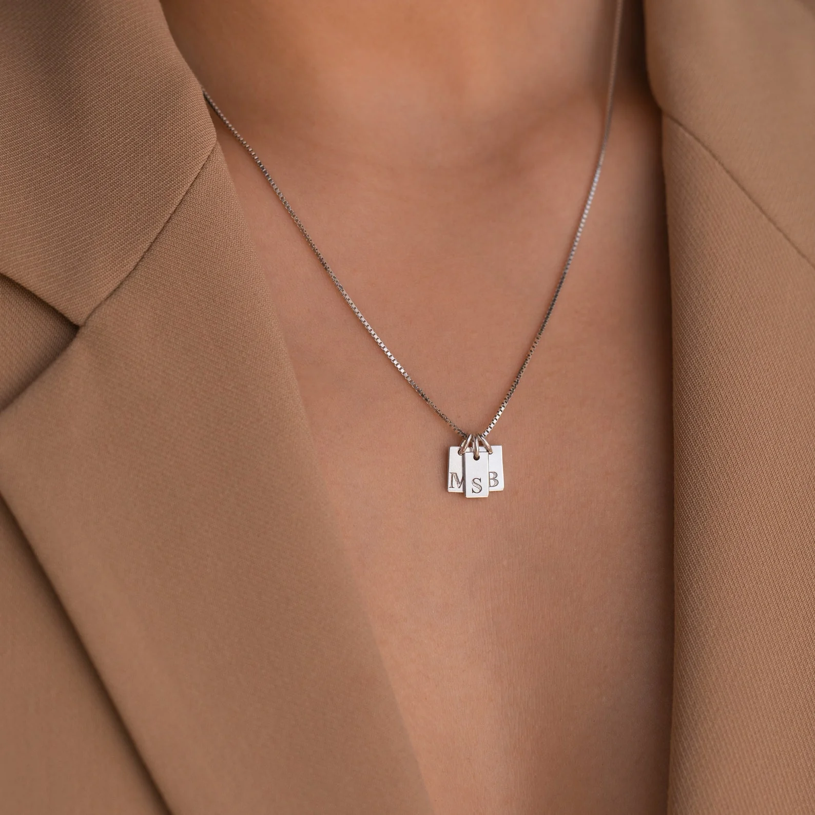 Mini Initial Tag Necklace - Image 5