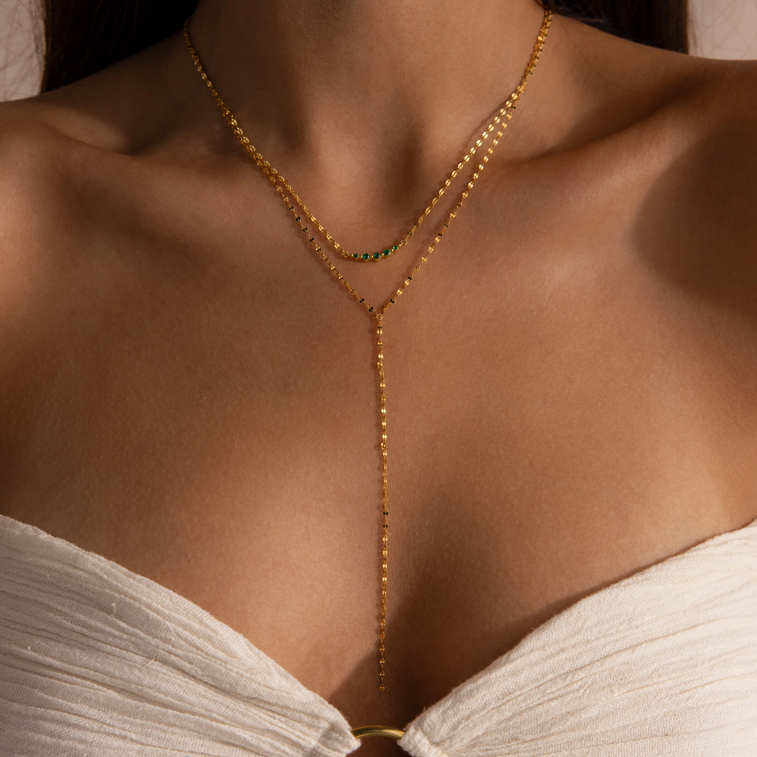 Mirror Chain Lariat Necklace - Image 5